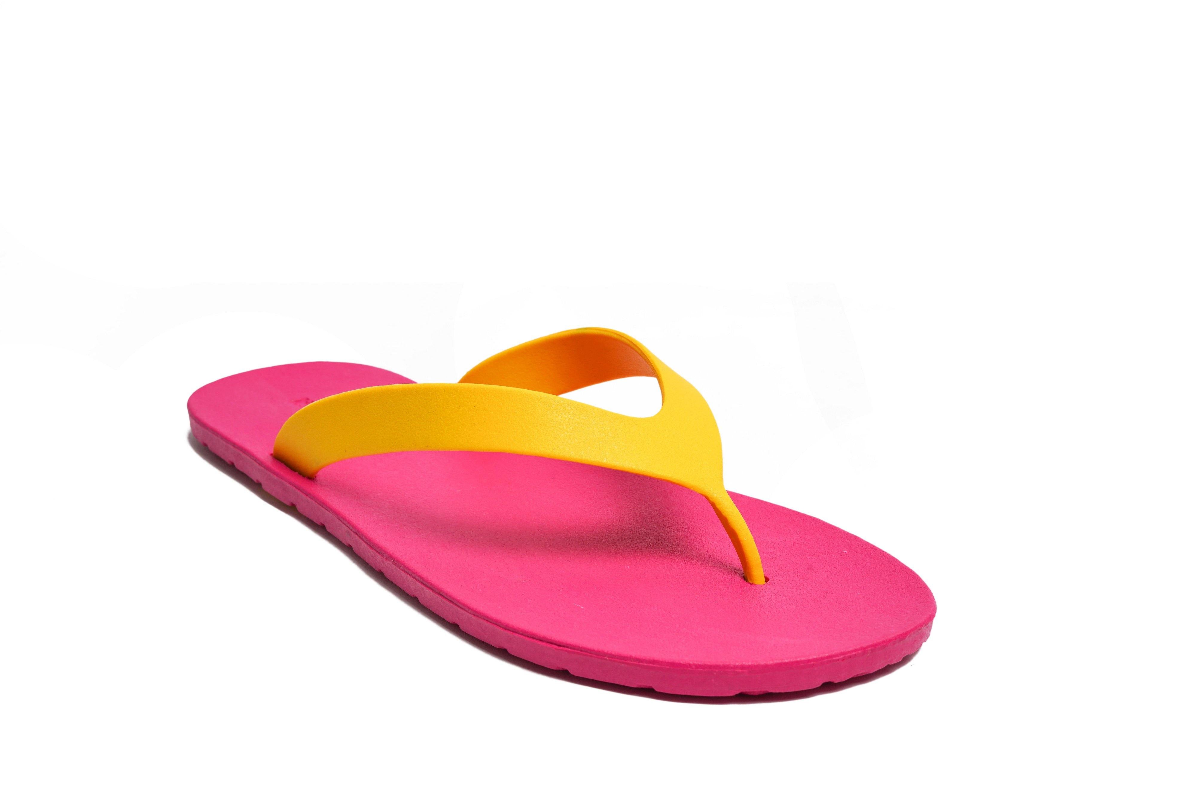 Flippy Pink Sole Yellow Strap - Moo Chuu India