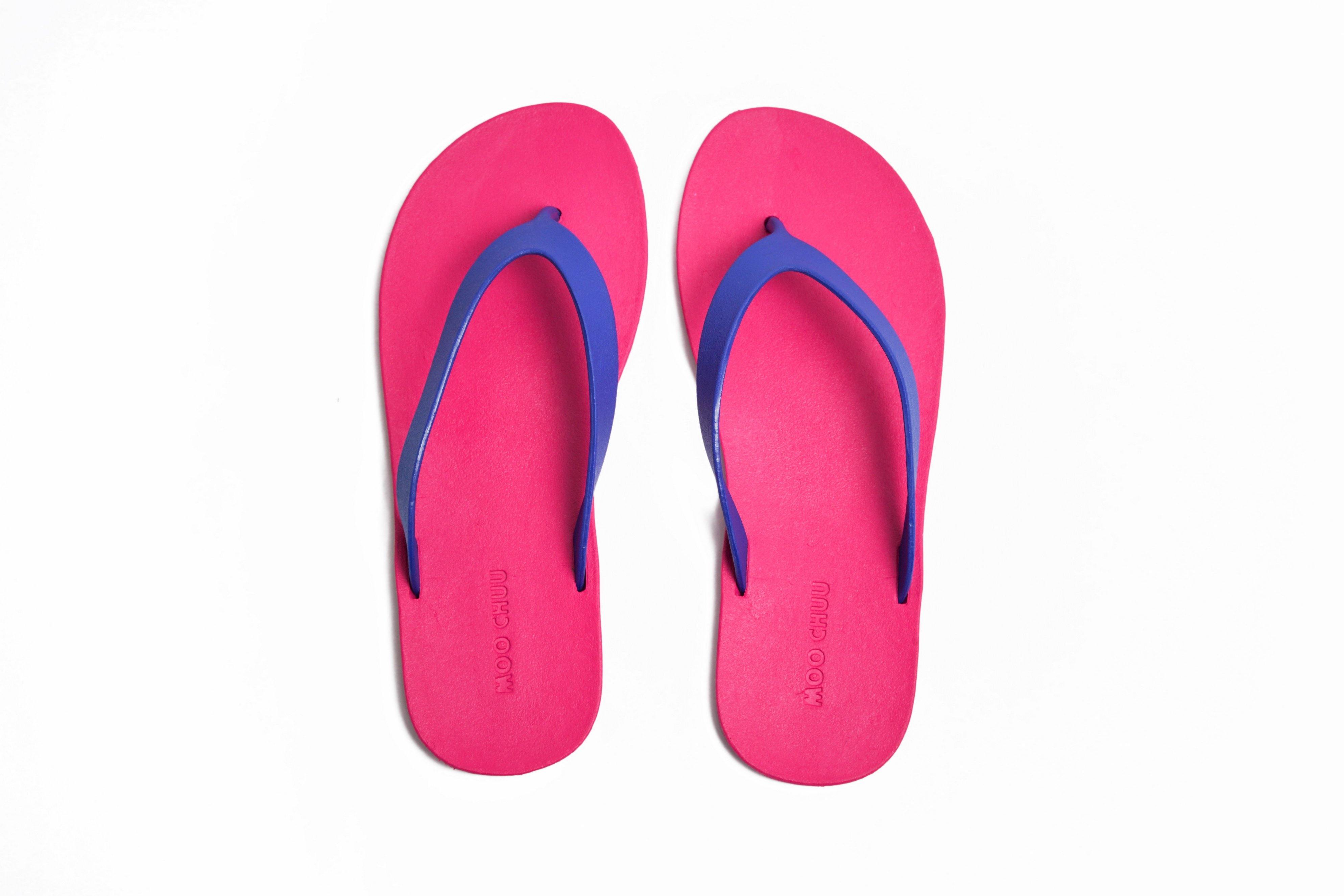Flippy Pink Sole Blue Strap - Moo Chuu India