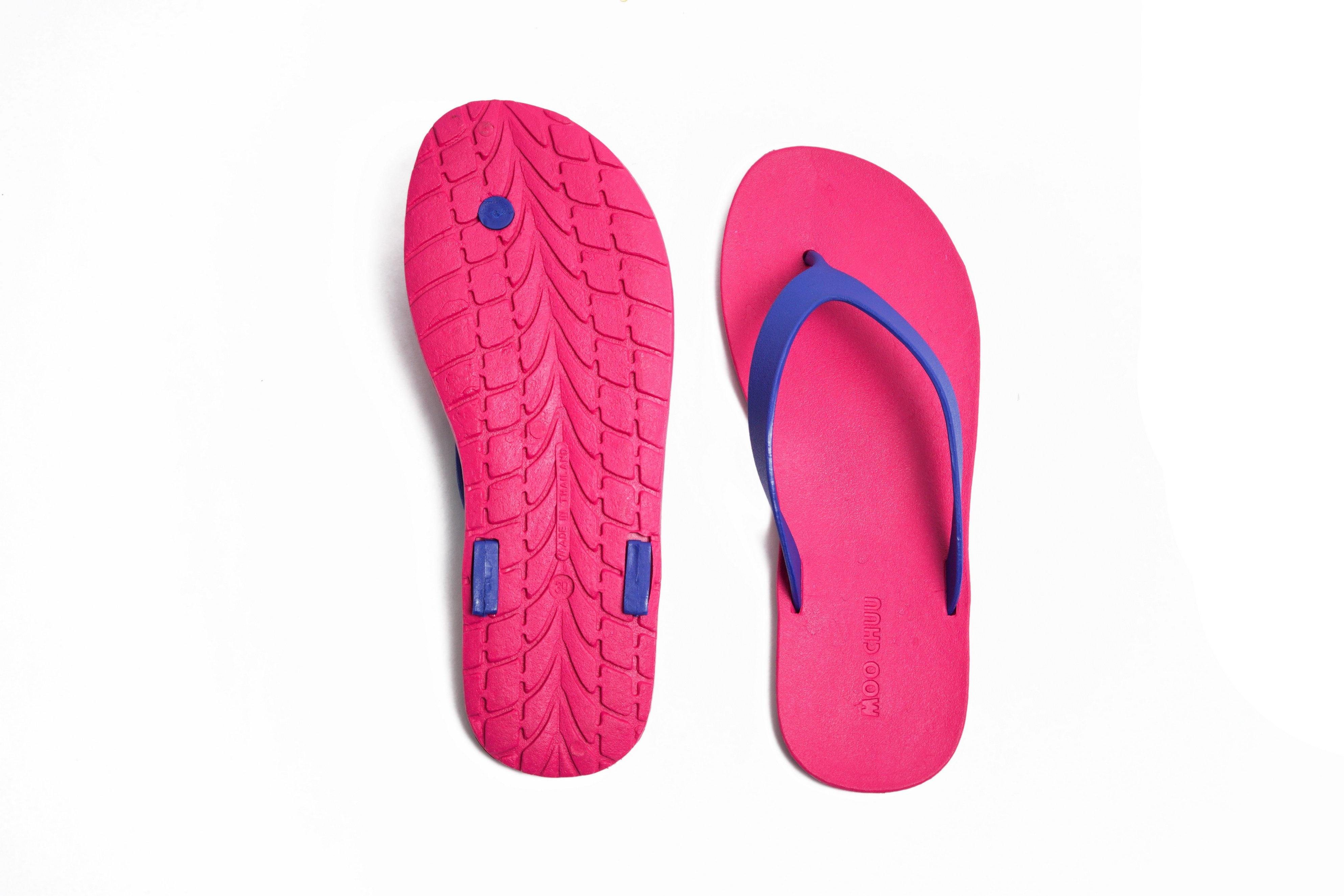Flippy Pink Sole Blue Strap - Moo Chuu India