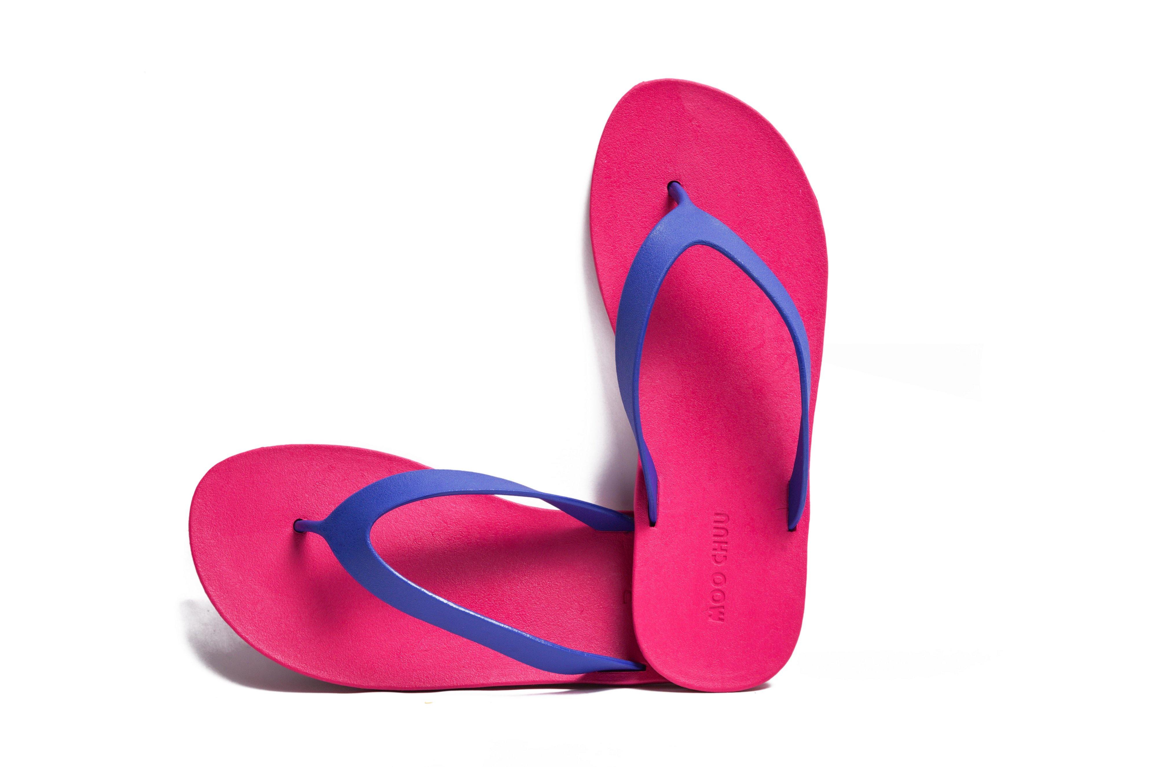 Flippy Pink Sole Blue Strap - Moo Chuu India