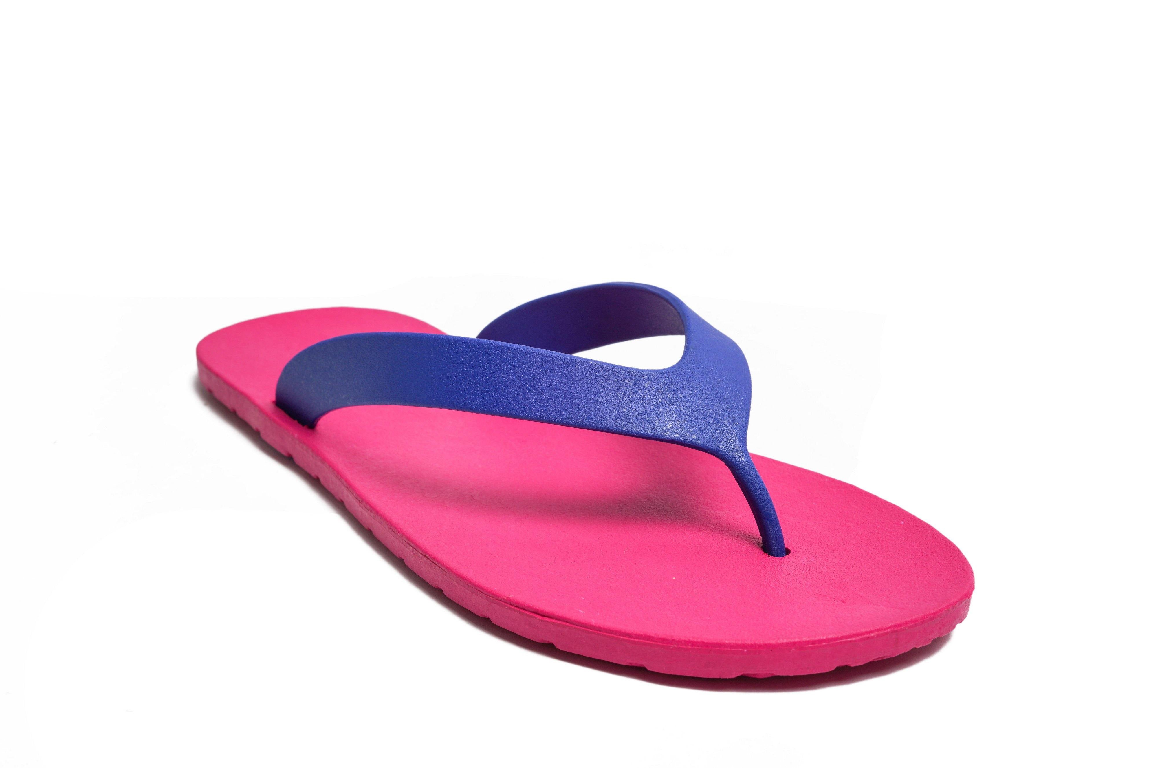 Flippy Pink Sole Blue Strap - Moo Chuu India