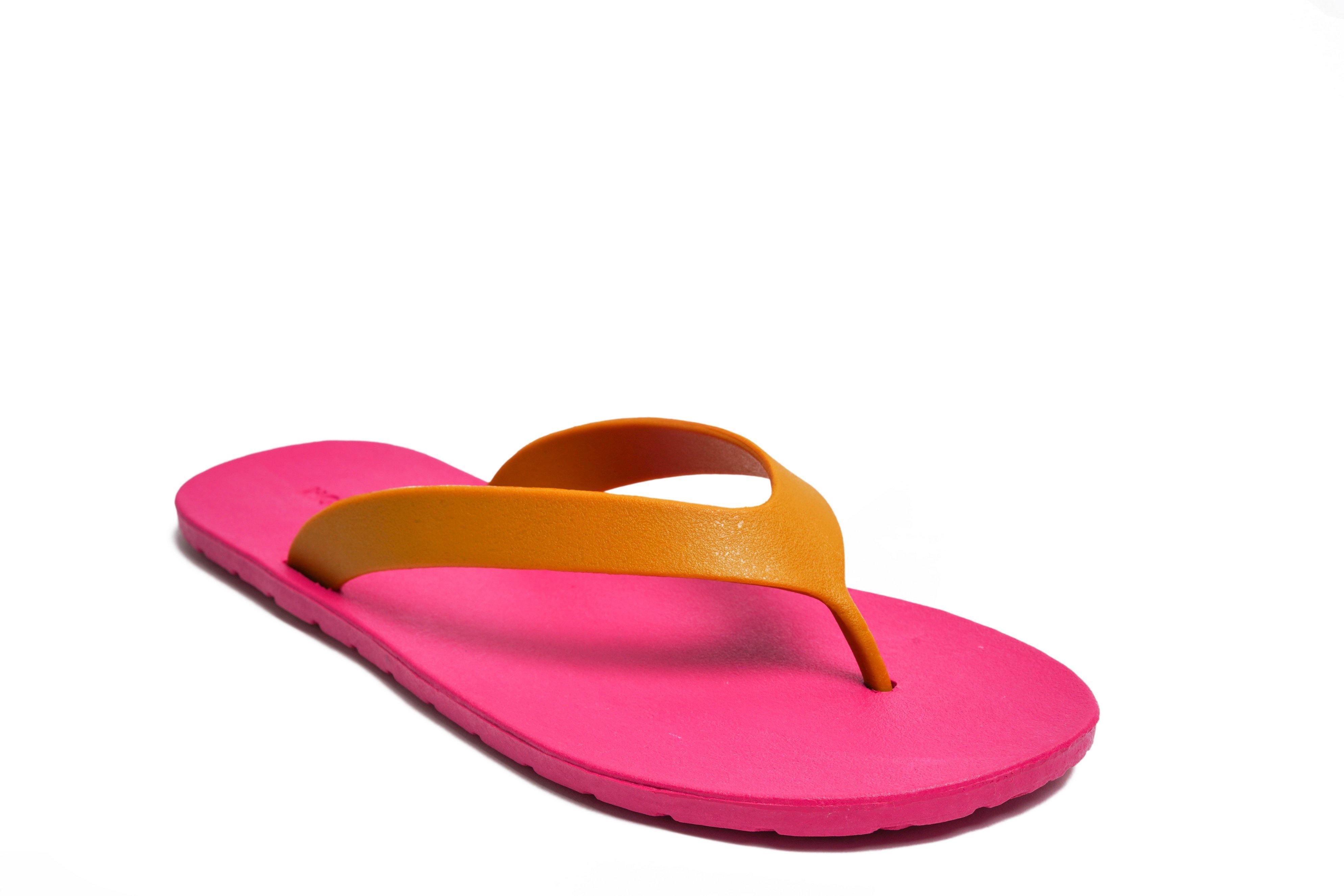 Flippy Pink Sole Caramel Strap - Moo Chuu India