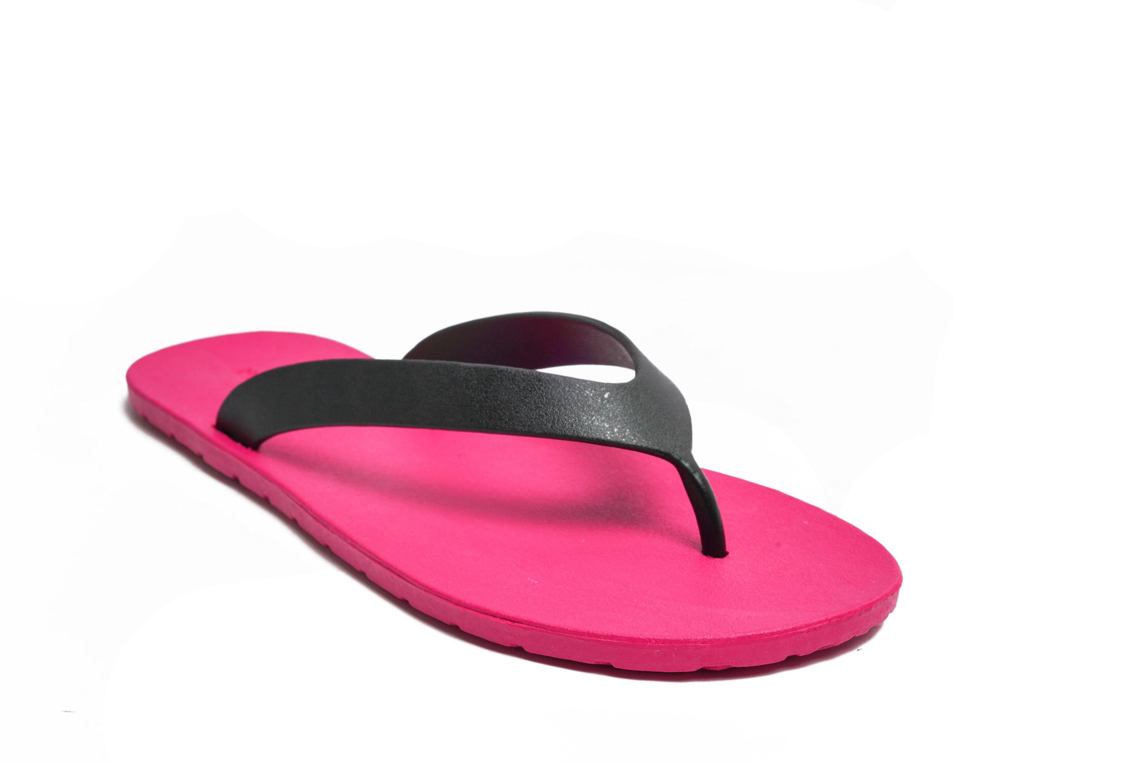 Flippy Pink Sole Black Strap - Moo Chuu India