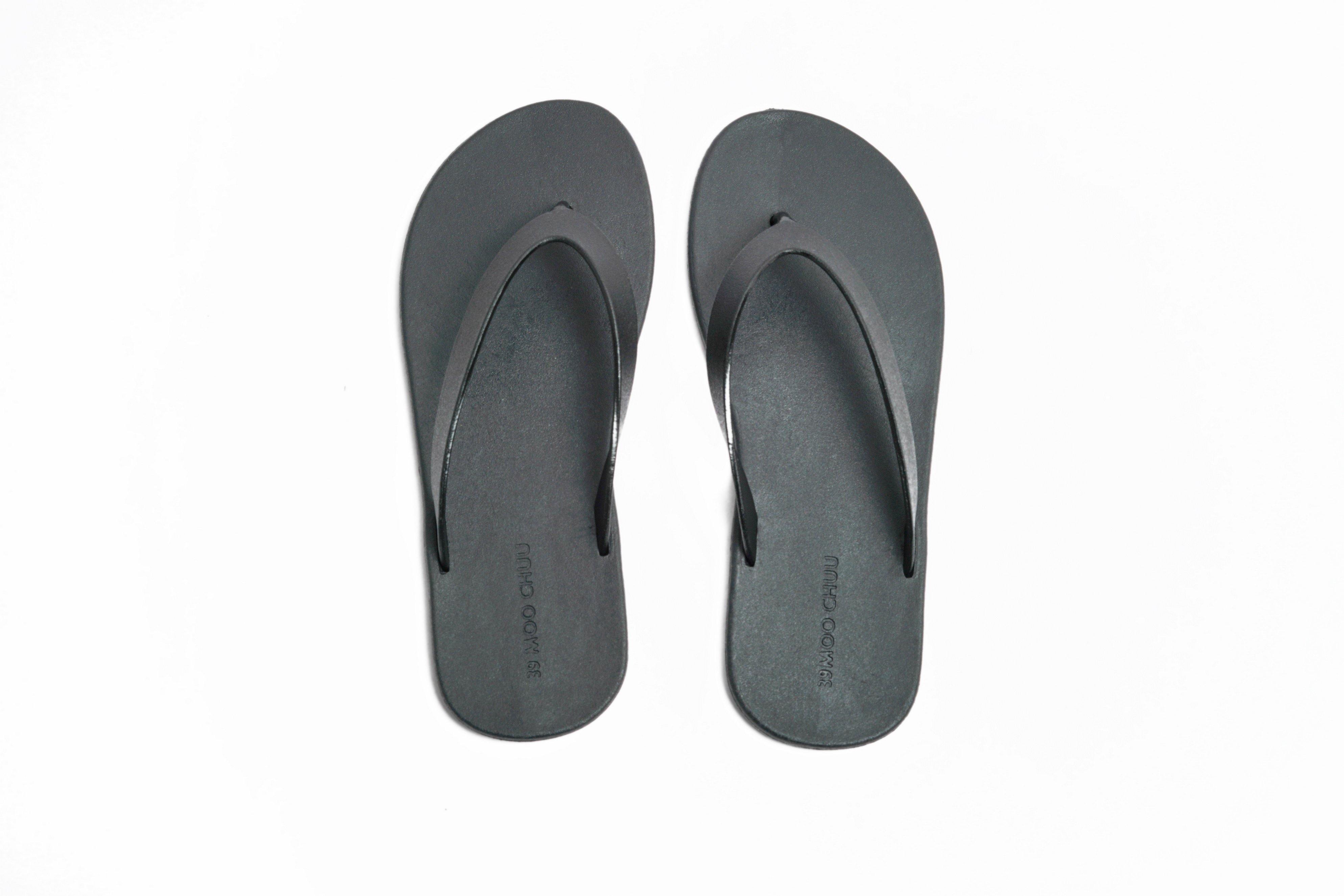 Flippy Black Sole Black Strap - Moo Chuu India