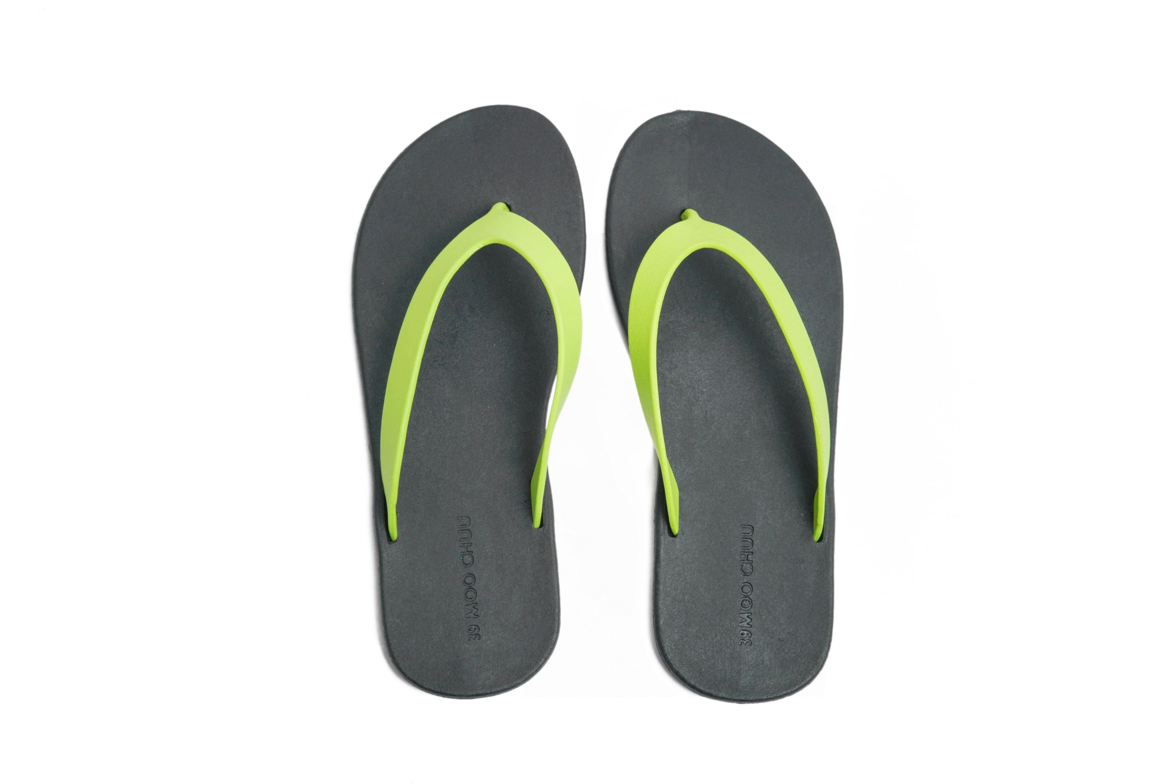 Flippy Black Sole Lime Strap - Moo Chuu India