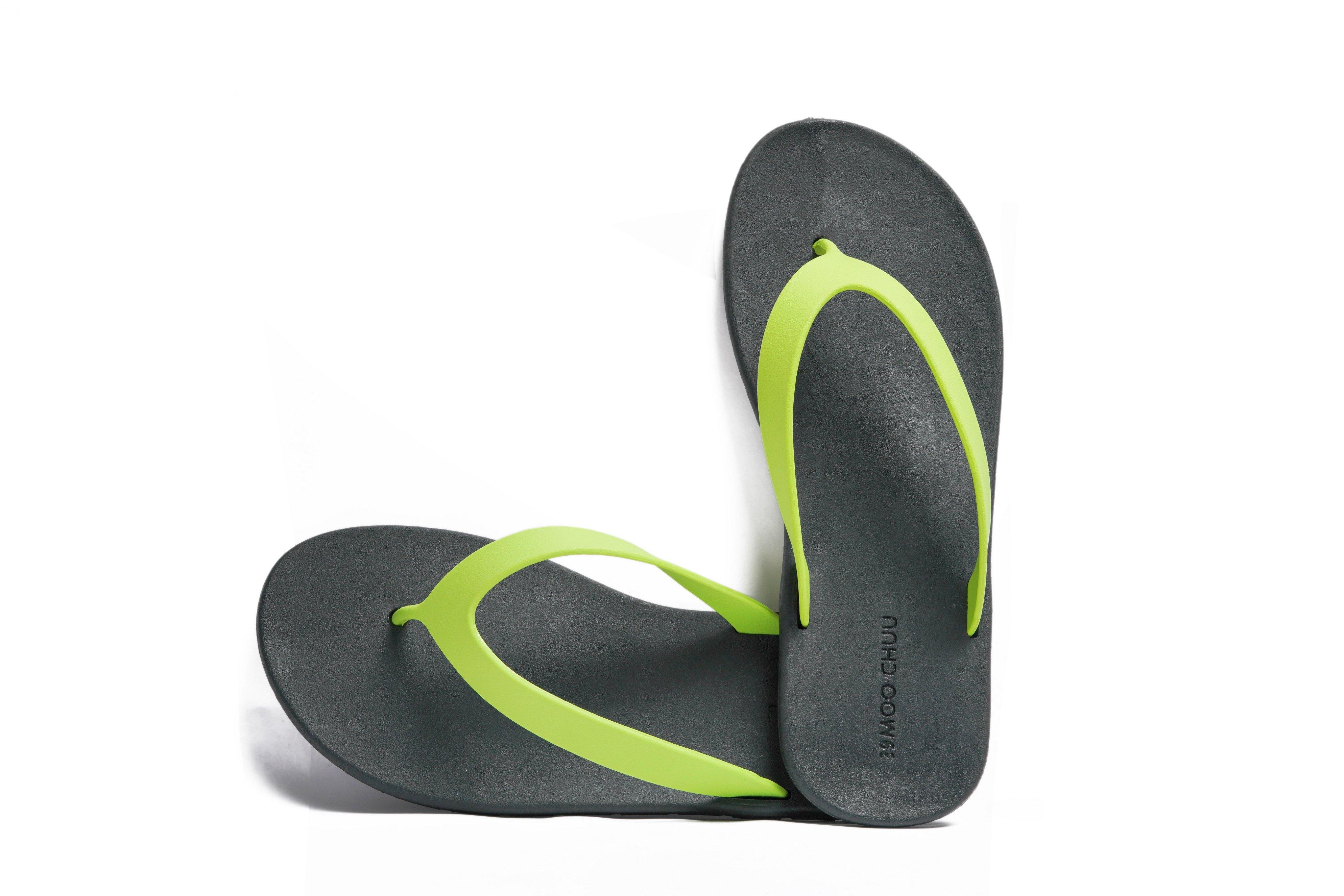 Flippy Black Sole Lime Strap - Moo Chuu India
