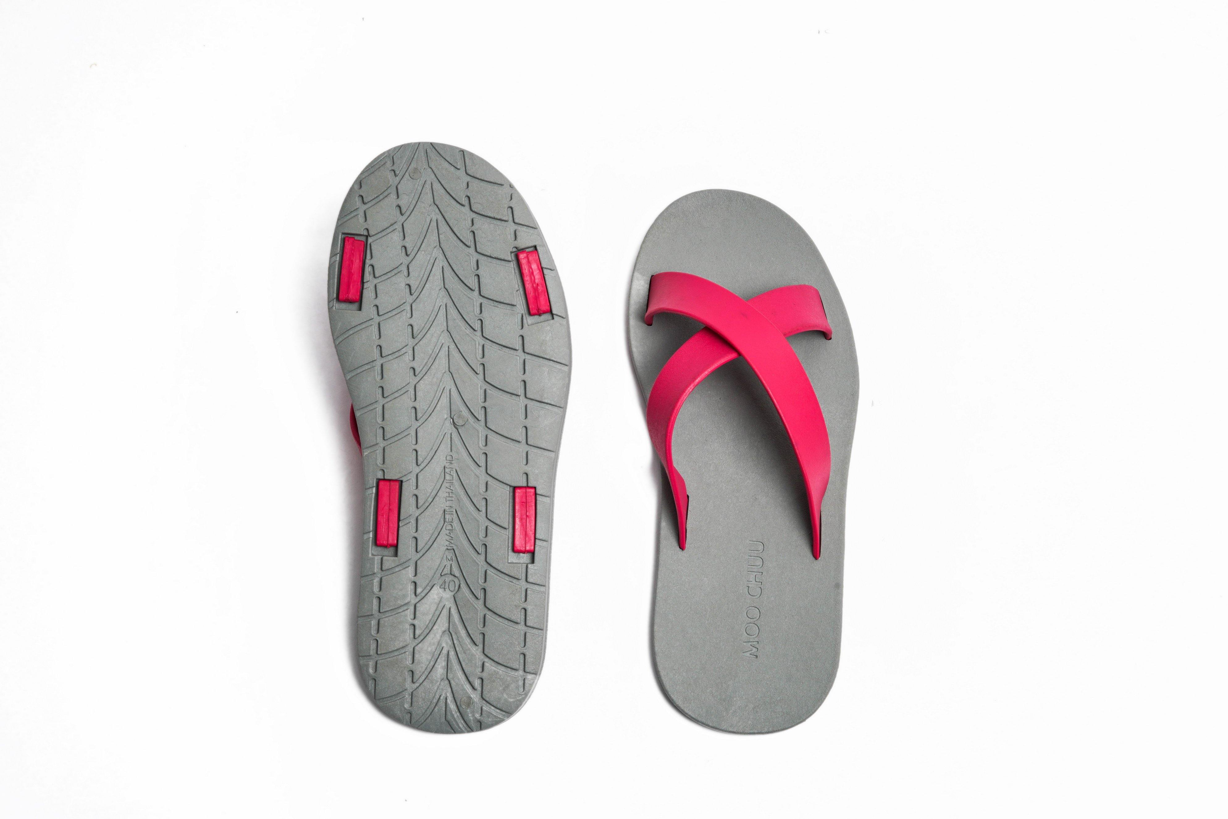 Cross Grey Sole Pink Strap - Moo Chuu India