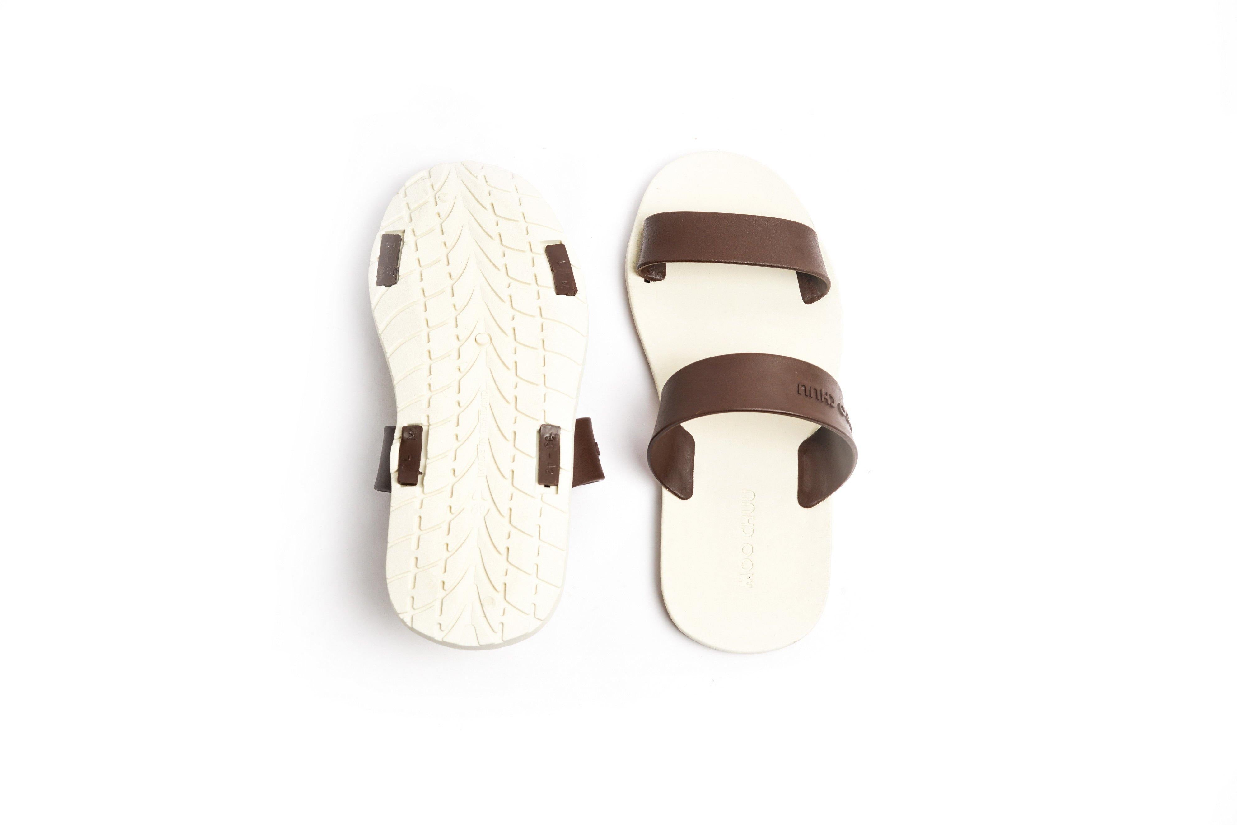 Twin White Sole Brown Strap - Moo Chuu India