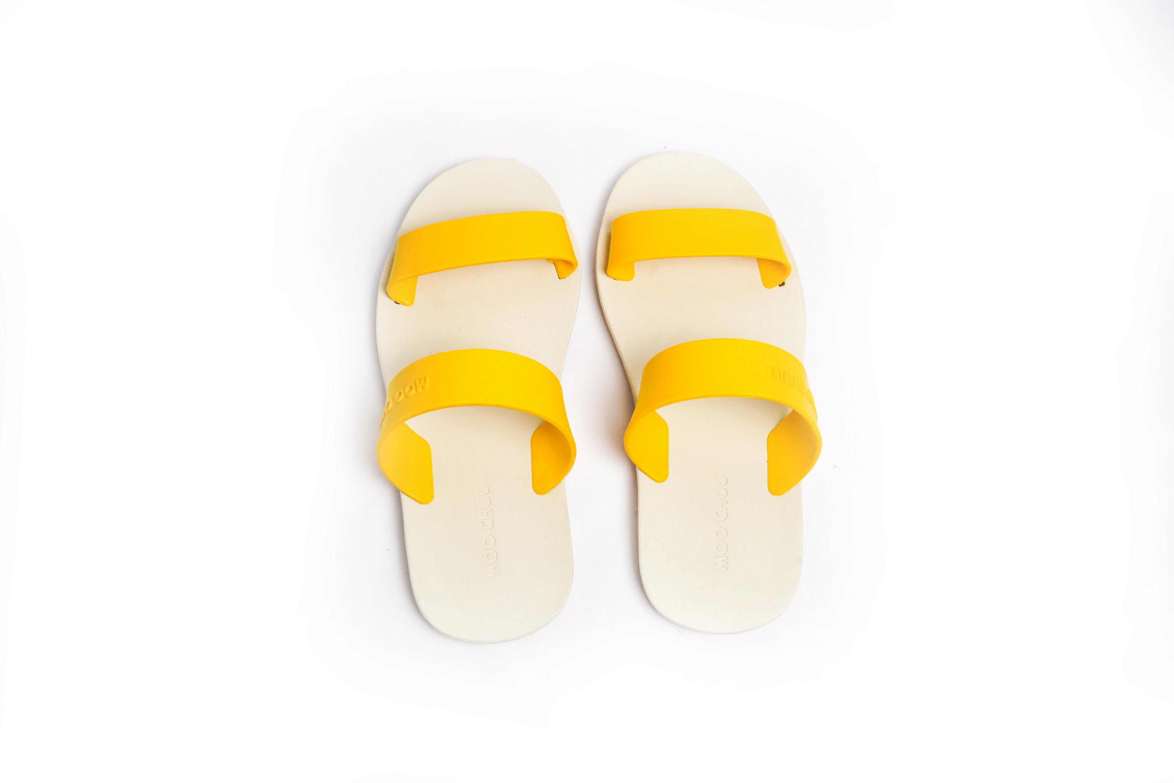 Twin White Sole Yellow Strap - Moo Chuu India