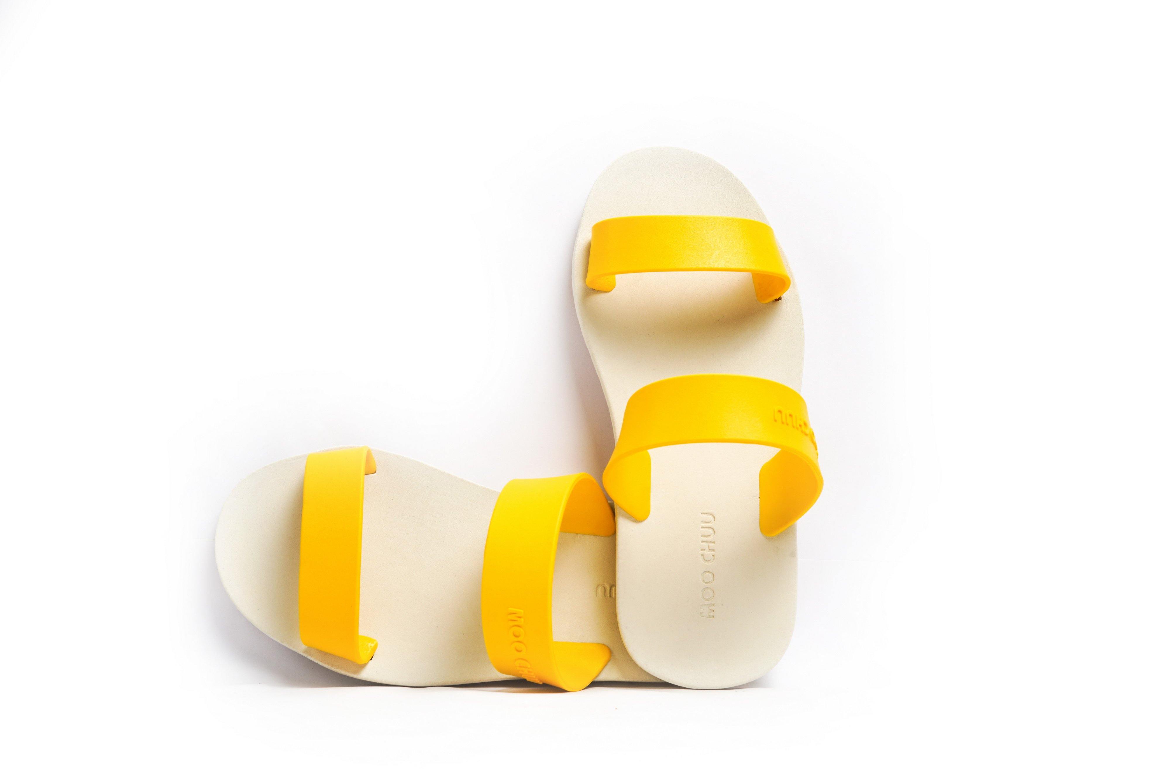 Twin White Sole Yellow Strap - Moo Chuu India