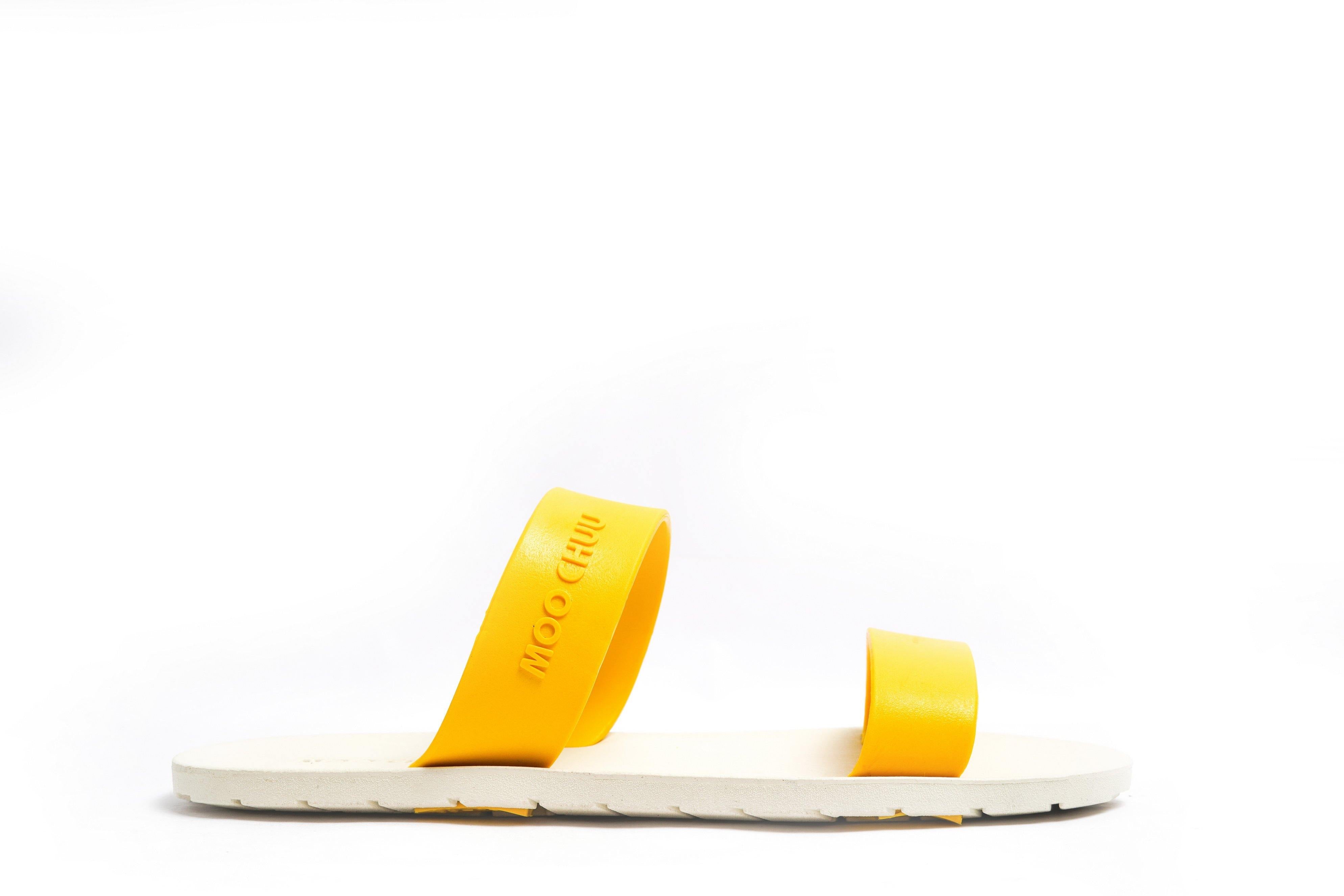 Twin White Sole Yellow Strap - Moo Chuu India