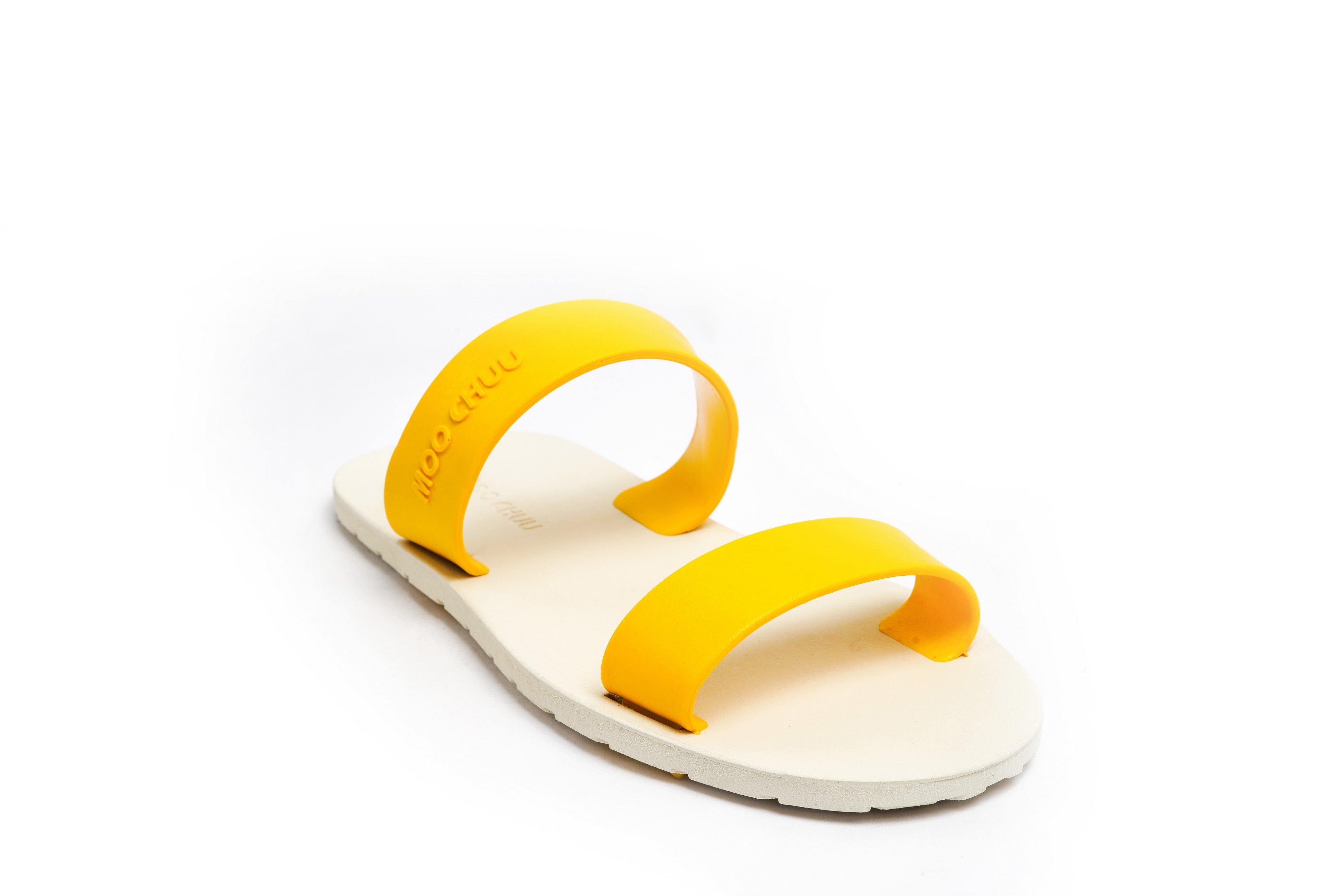 Twin White Sole Yellow Strap - Moo Chuu India