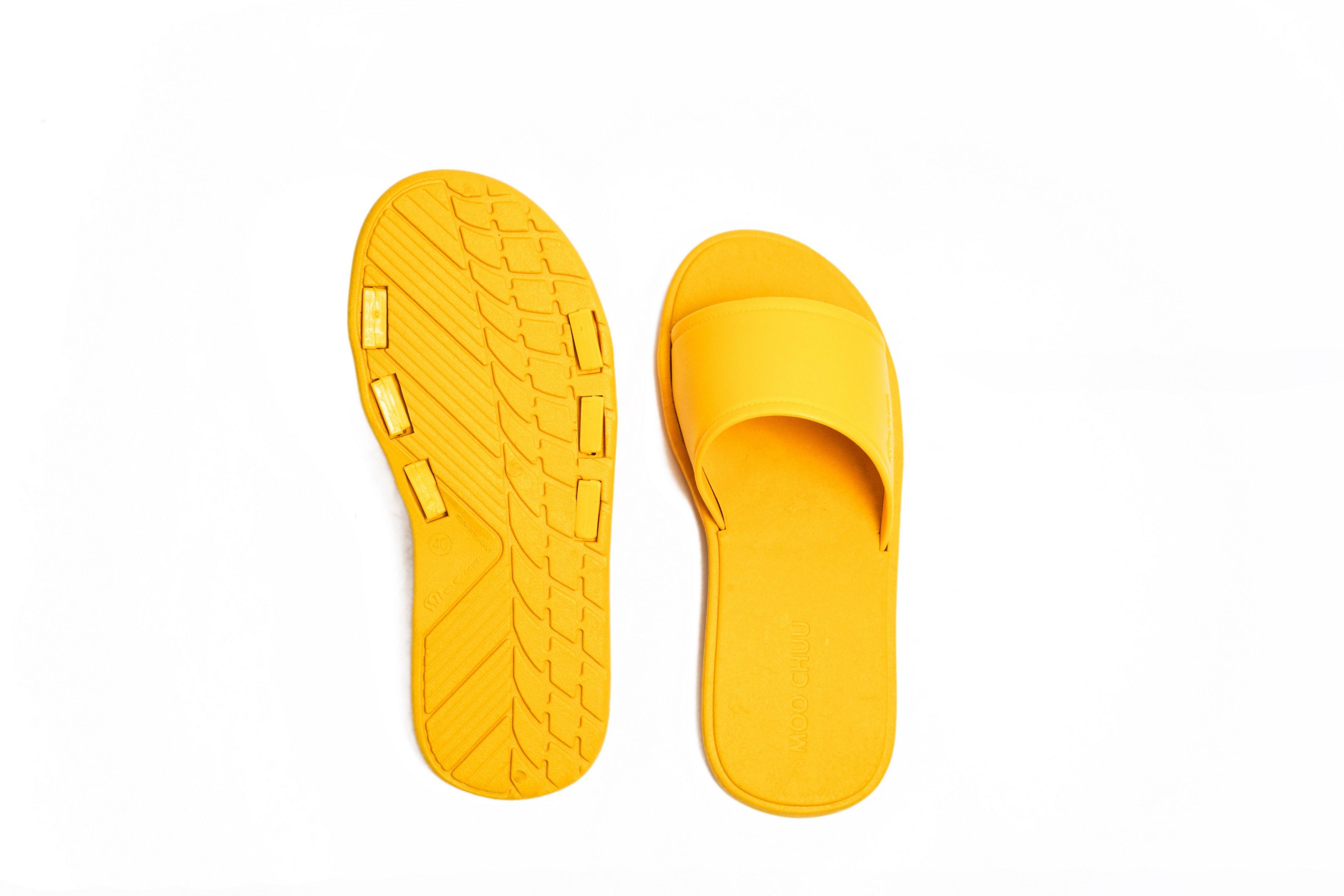 Fluffy Yellow Sole Yellow Strap - Moo Chuu India