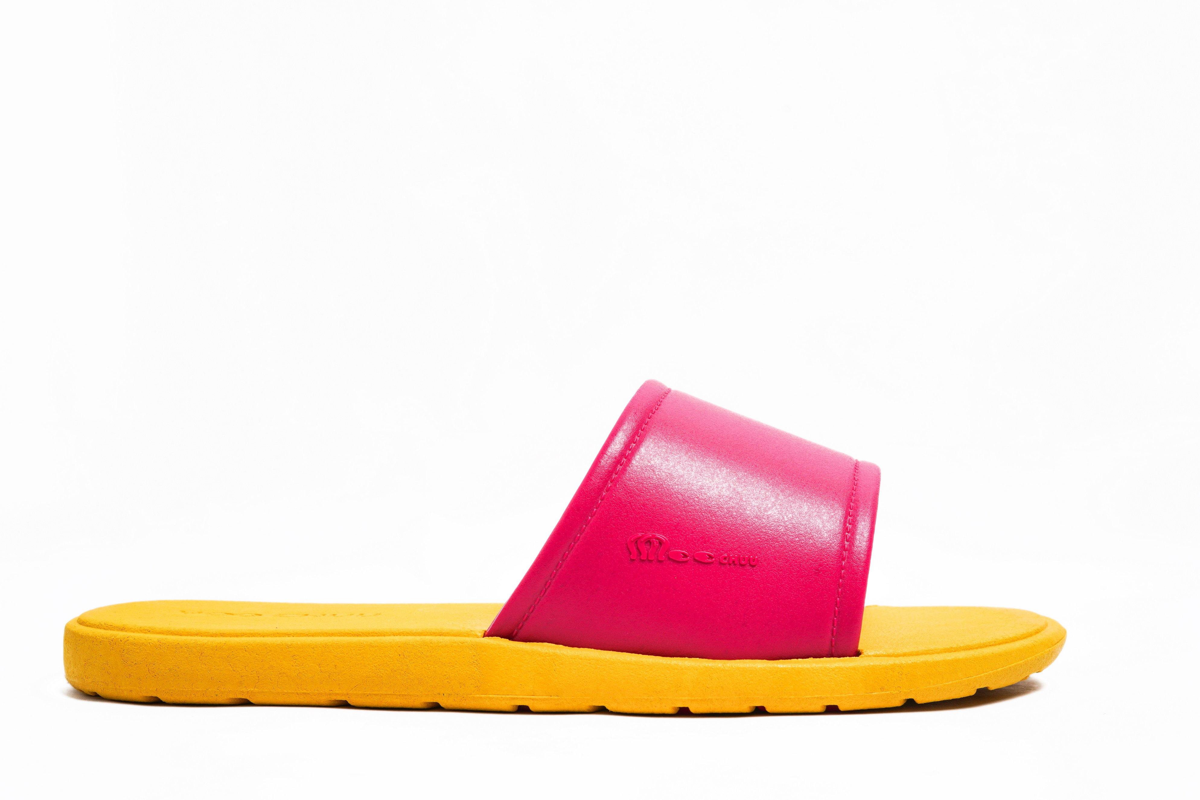 Fluffy Yellow Sole Pink Strap - Moo Chuu India