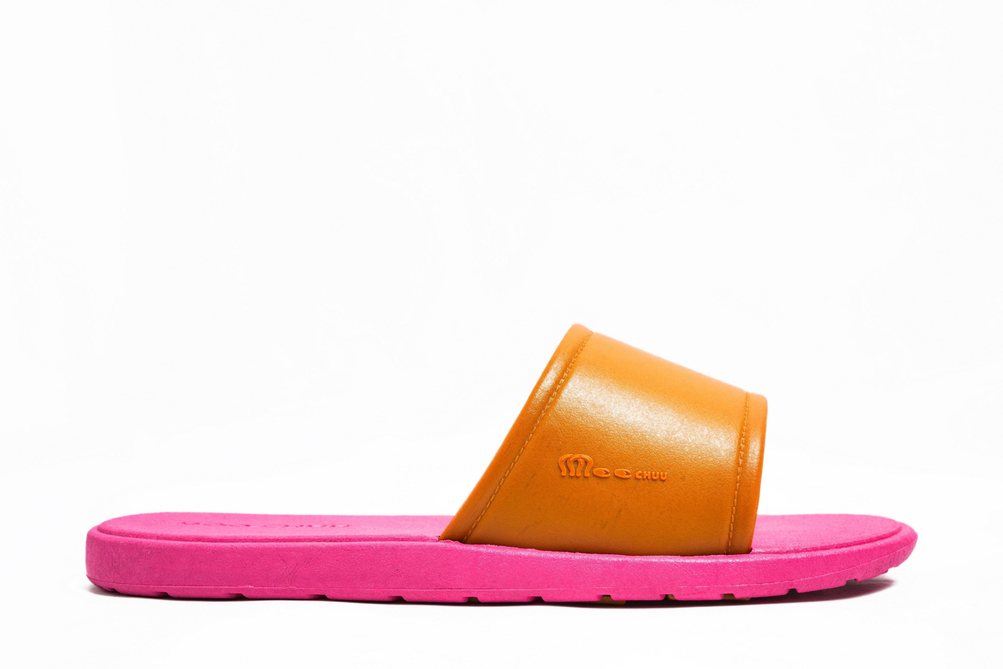 Fluffy Pink Sole Caramel Strap - Moo Chuu India