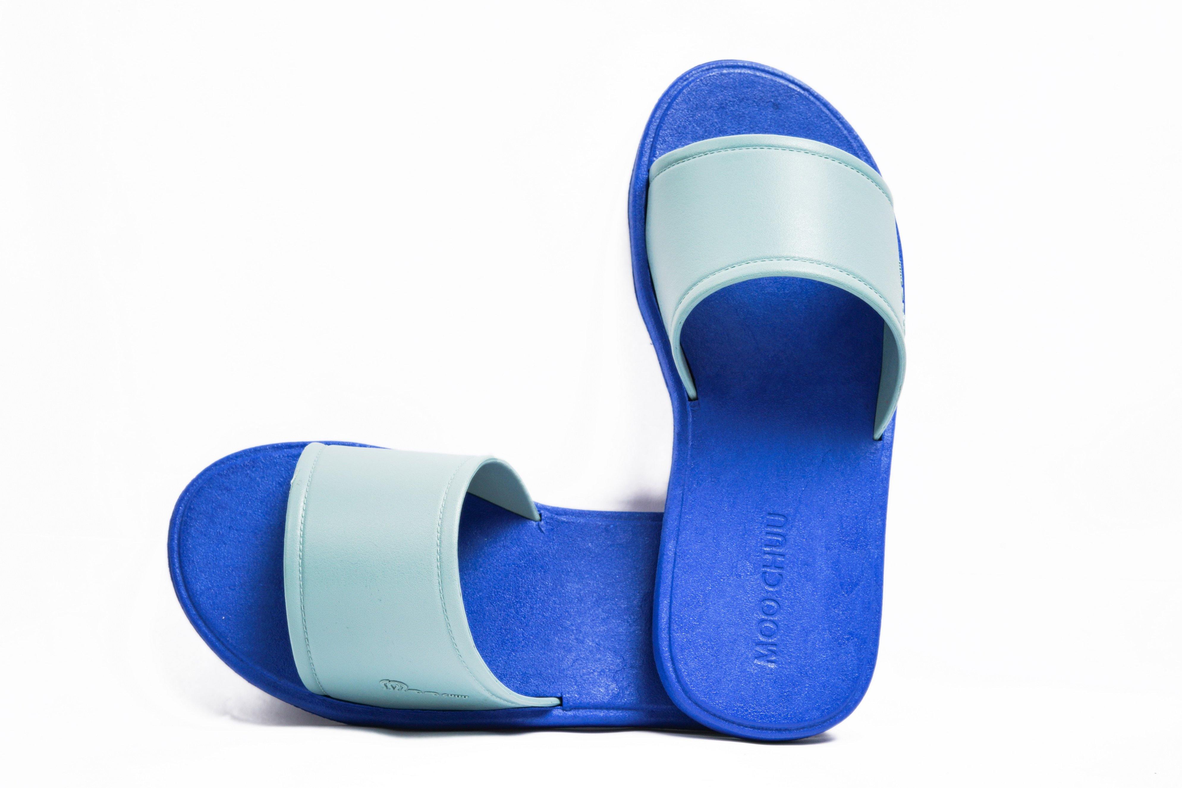 Fluffy Blue Sole Grey Strap - Moo Chuu India