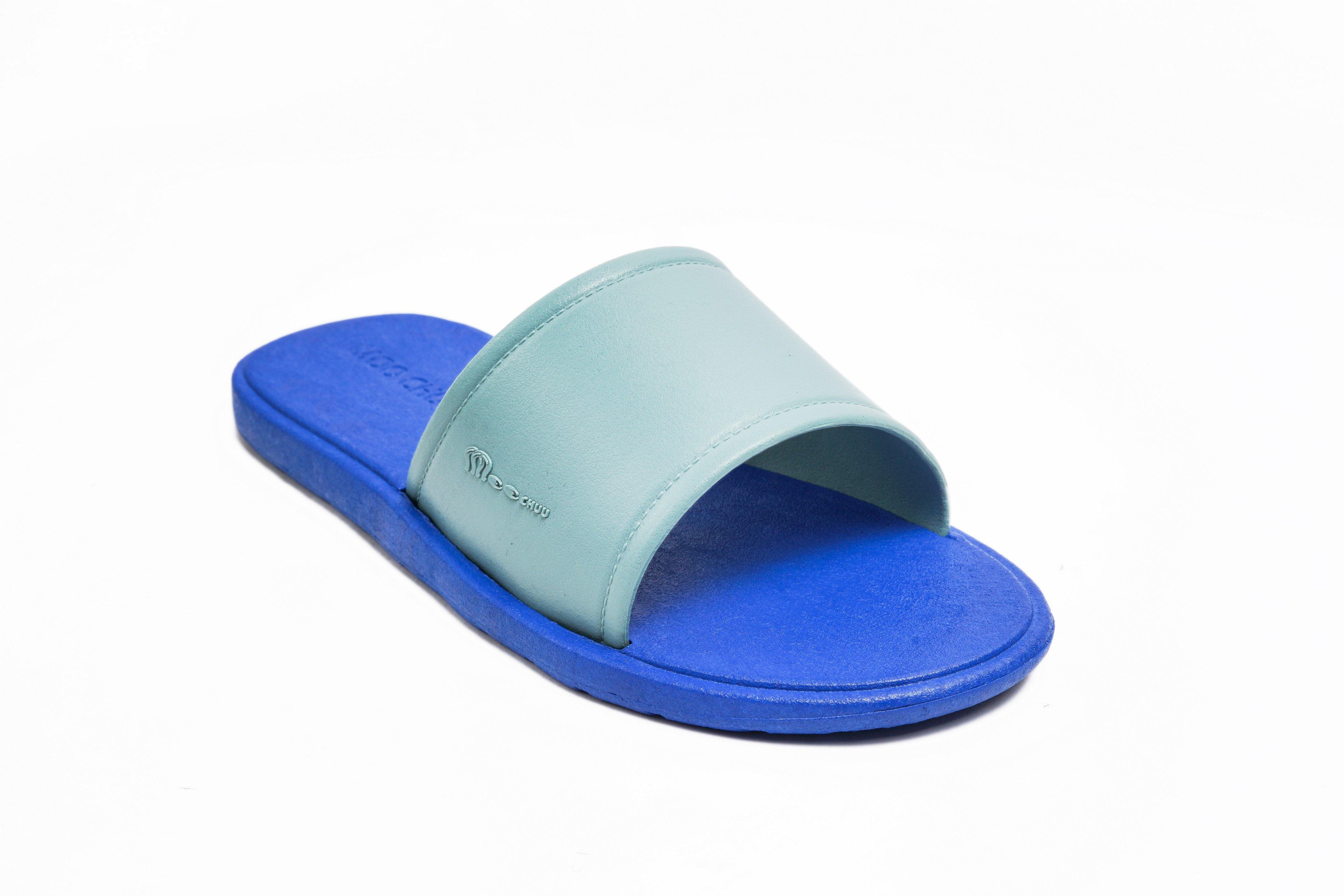 Fluffy Blue Sole Grey Strap - Moo Chuu India