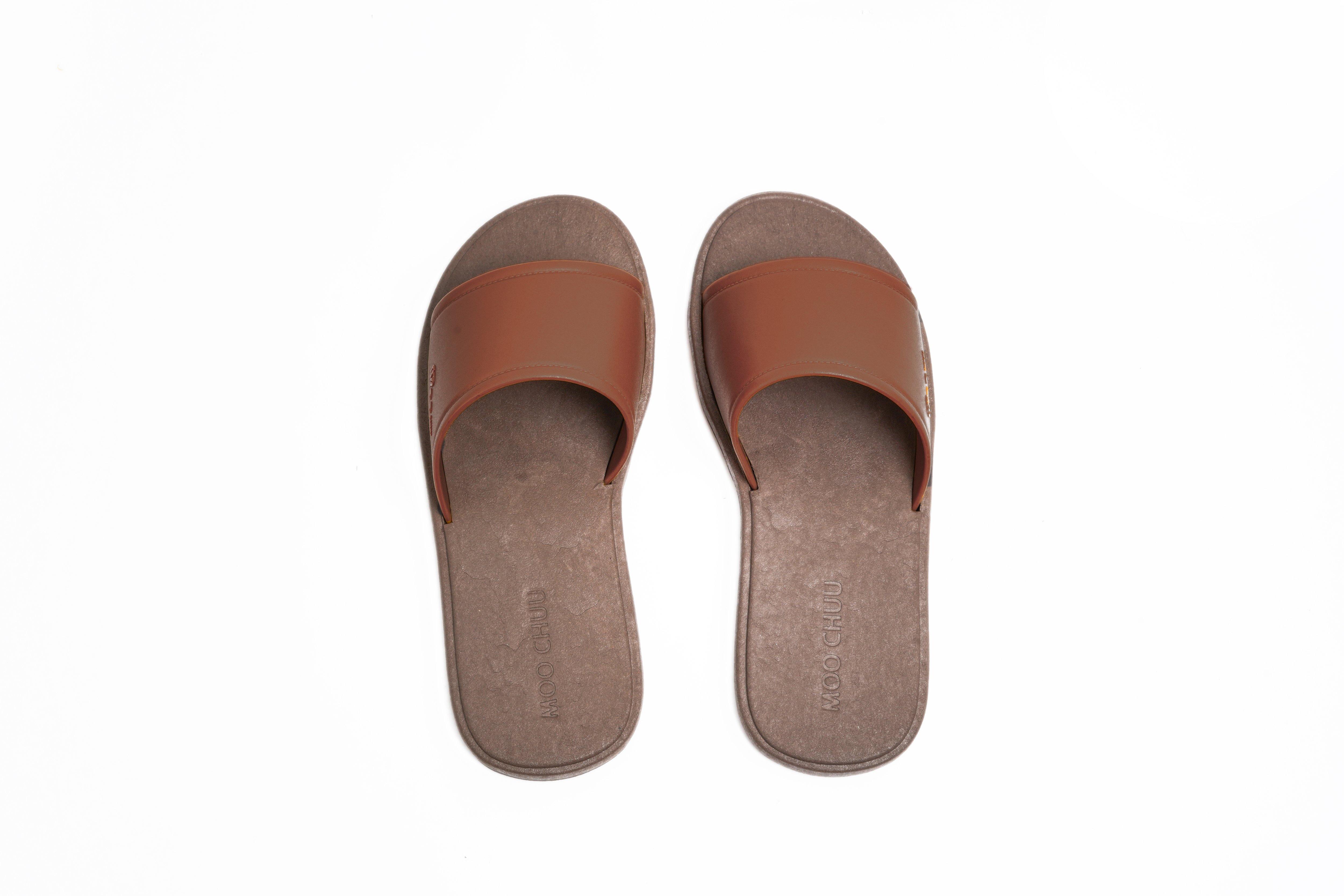Fluffy Brown Sole Brown Strap - Moo Chuu India