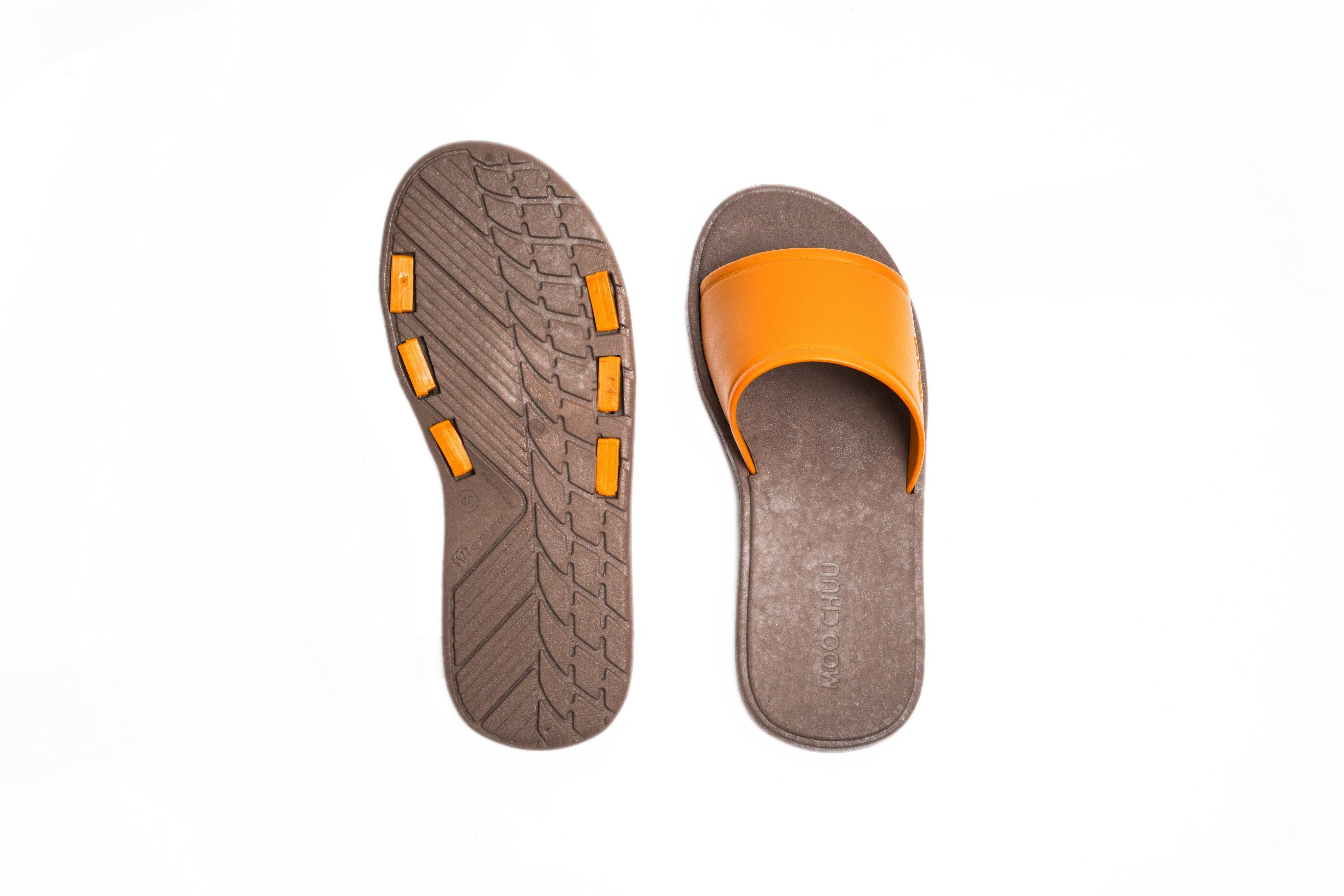 Fluffy Brown Sole Caramel Strap - Moo Chuu India
