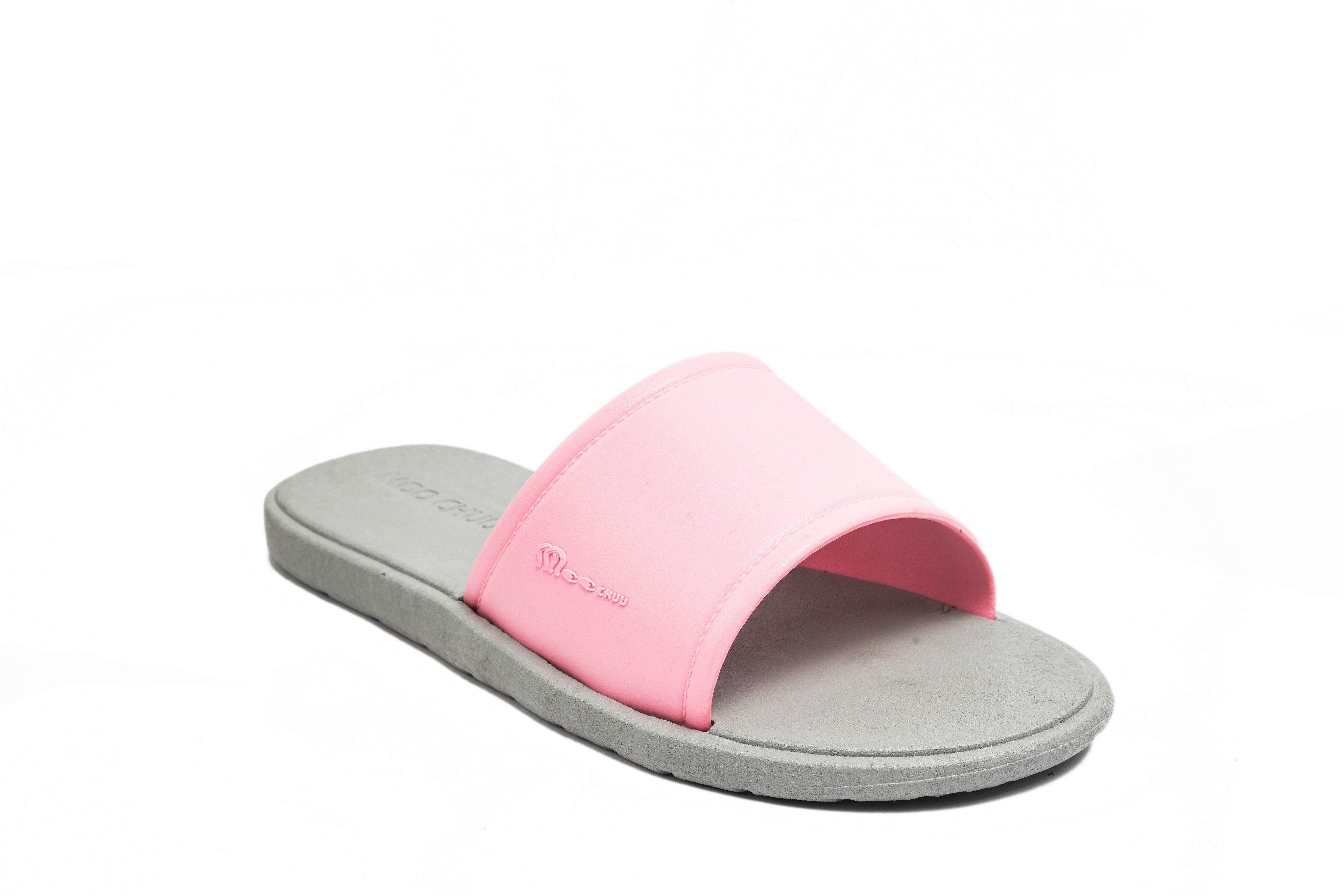 Fluffy Grey Sole Light Pink Strap - Moo Chuu India