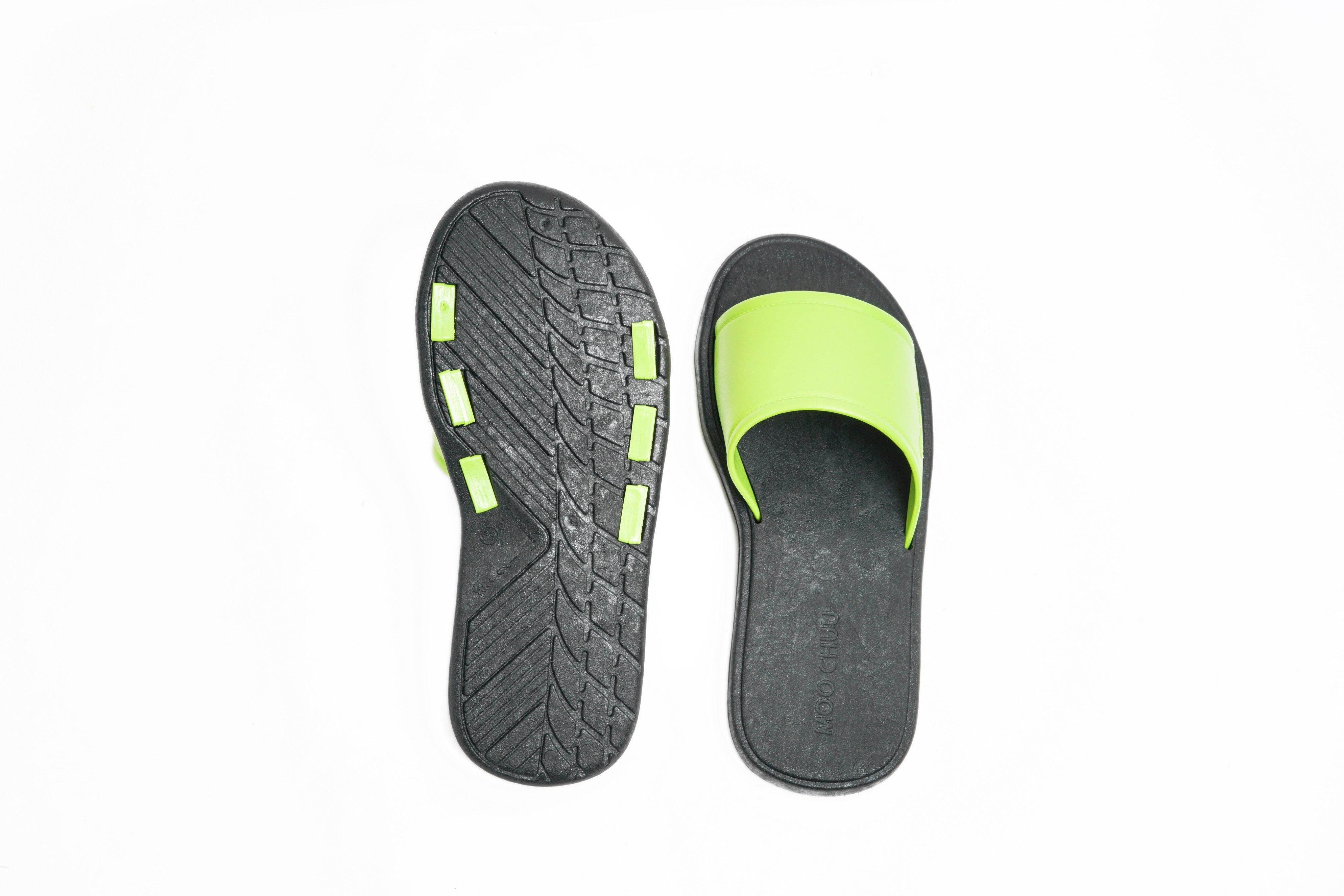 Fluffy Black Sole Lime Strap - Moo Chuu India