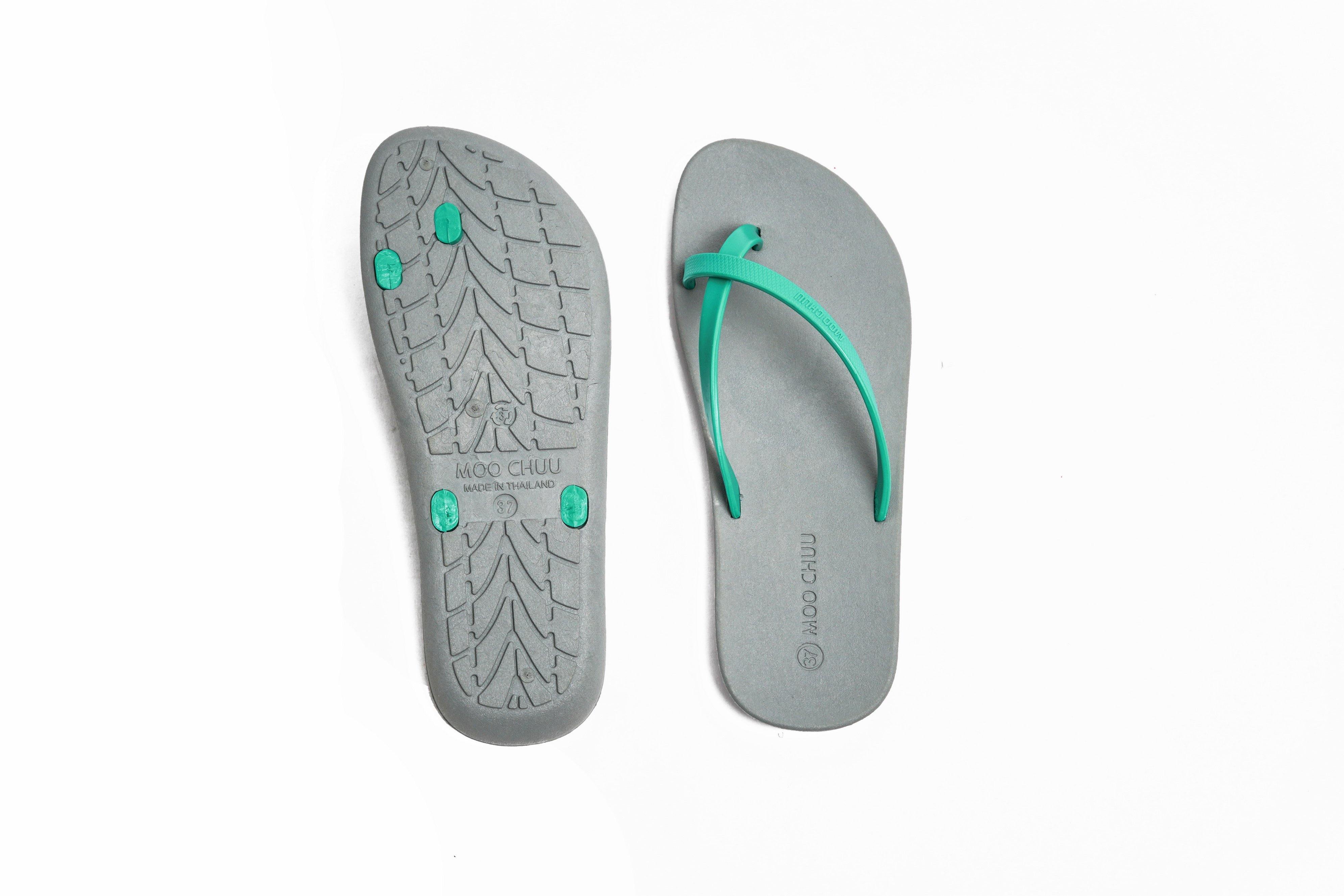 Alpha Grey Sole Green Strap - Moo Chuu India