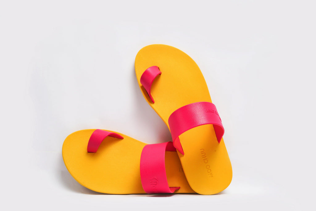 Pop Thumb Yellow Sole Pink Strap - Moo Chuu India