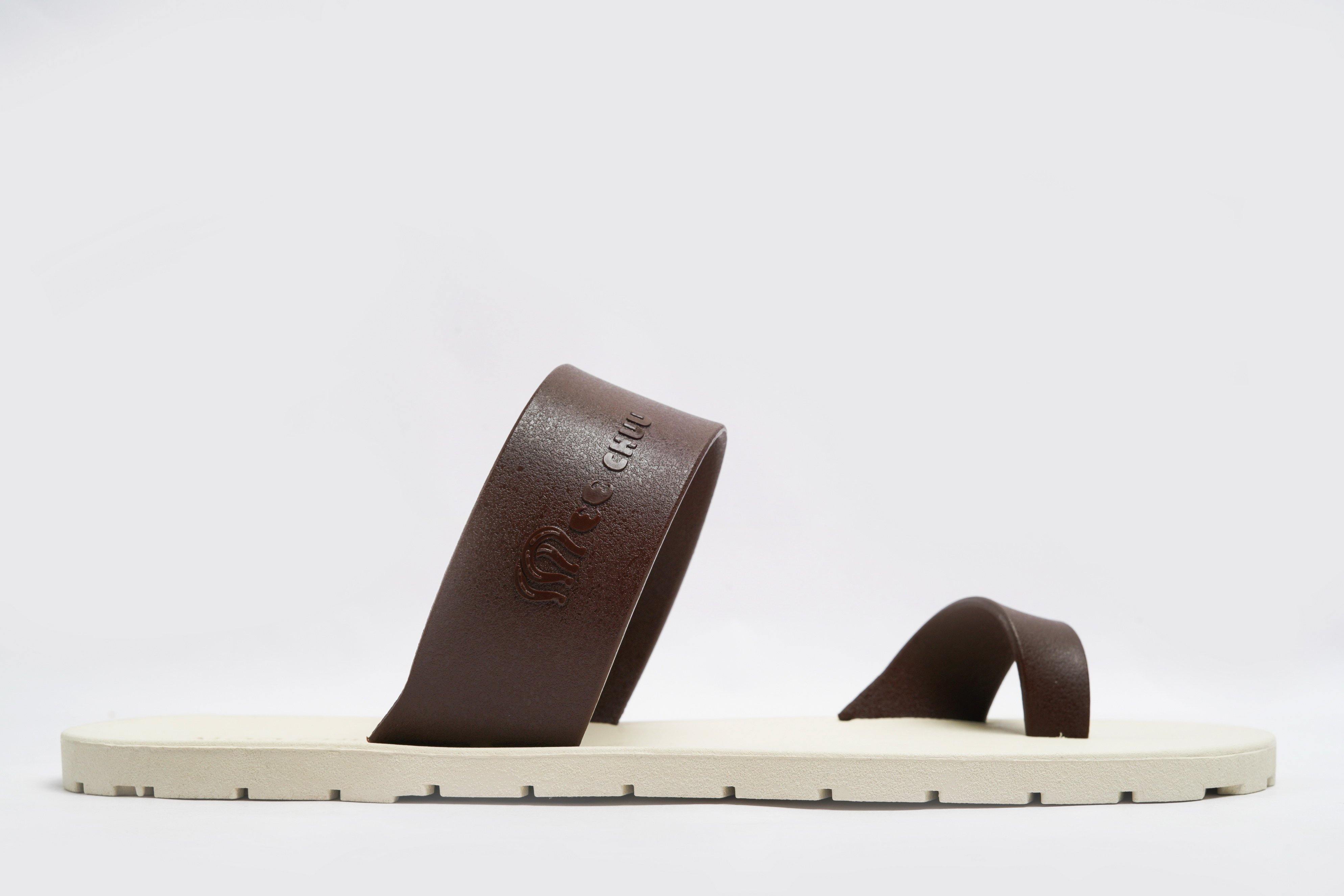 Pop Thumb White Sole Brown Strap - Moo Chuu India