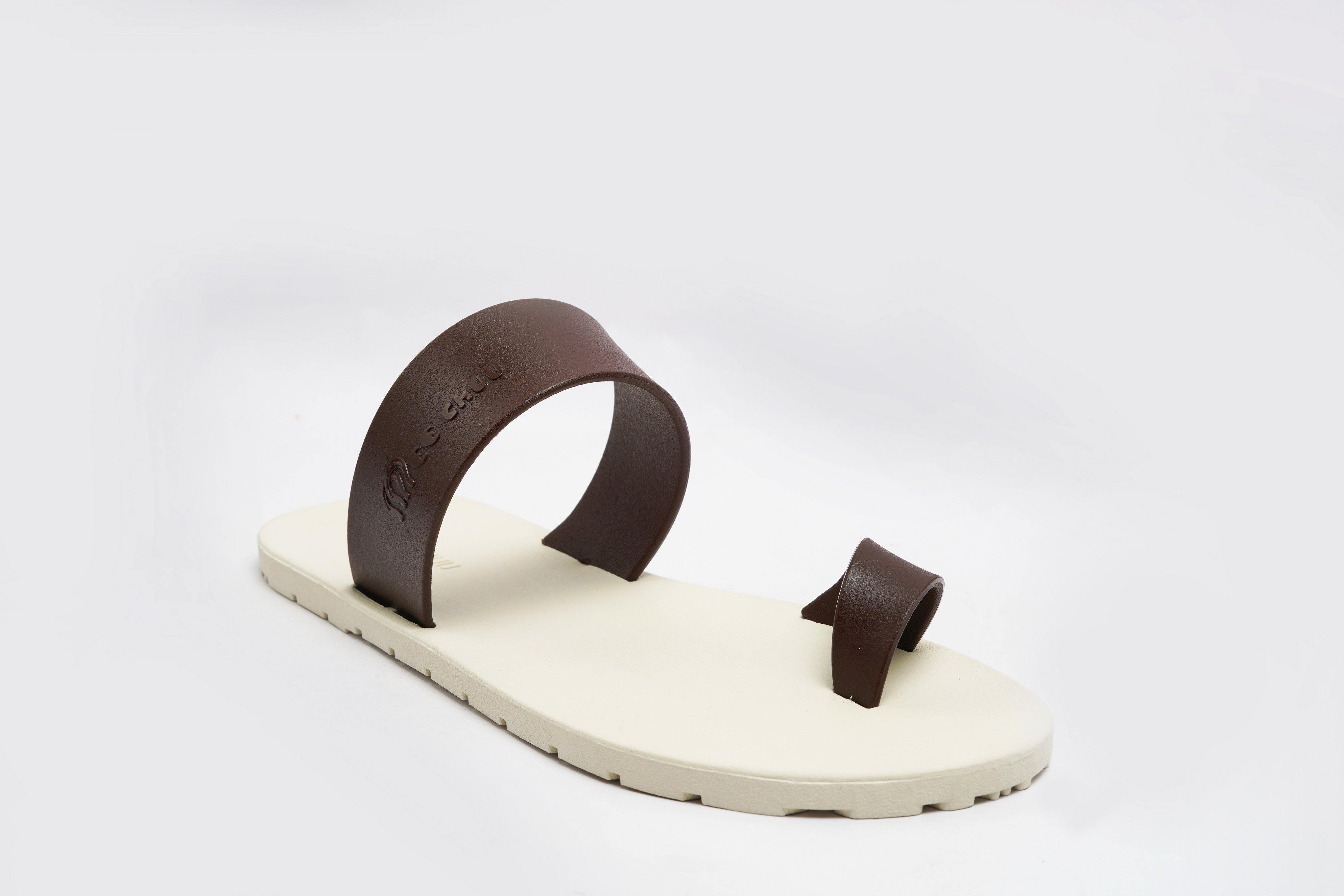 Pop Thumb White Sole Brown Strap - Moo Chuu India