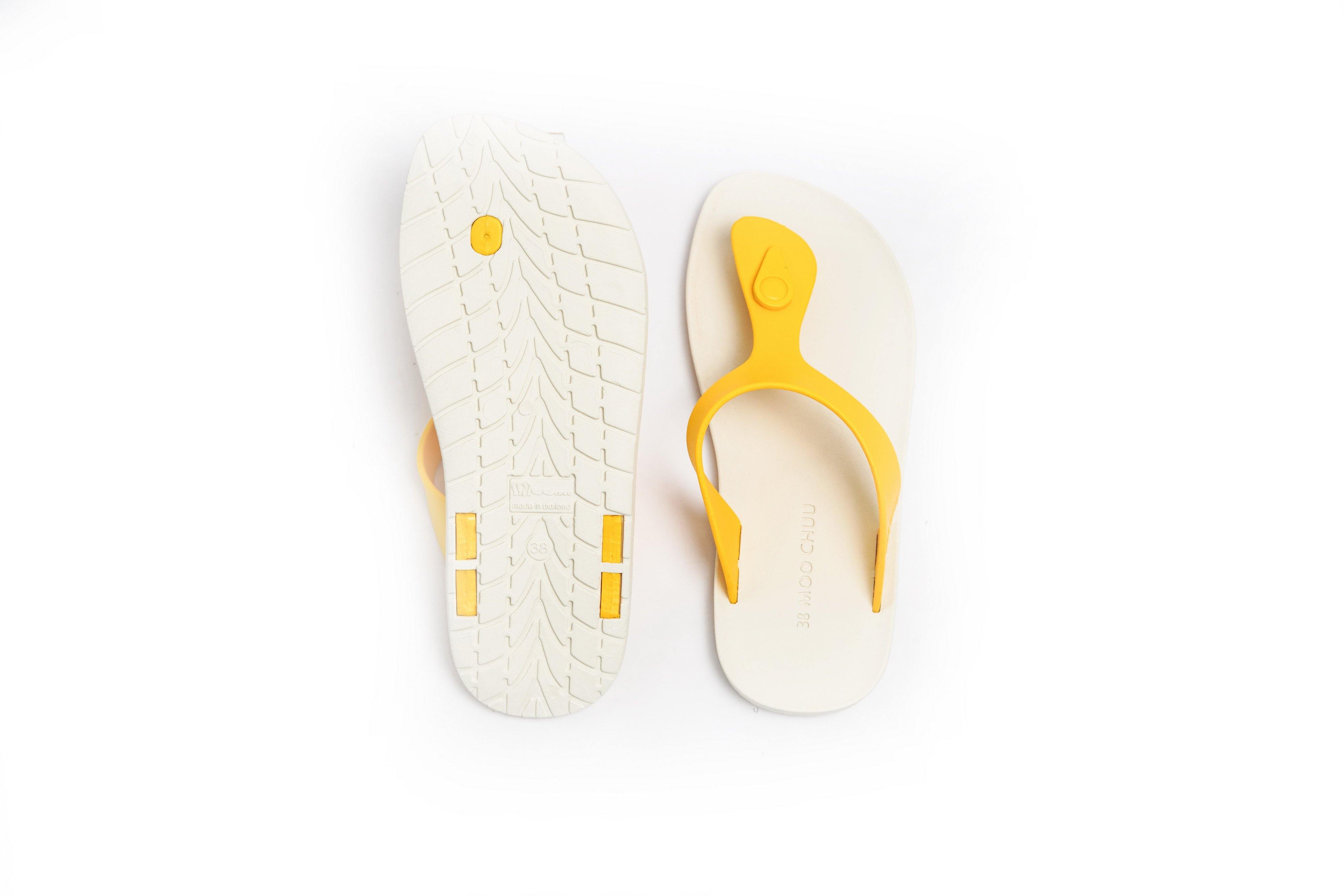 Candy White Sole Yellow Strap - Moo Chuu India