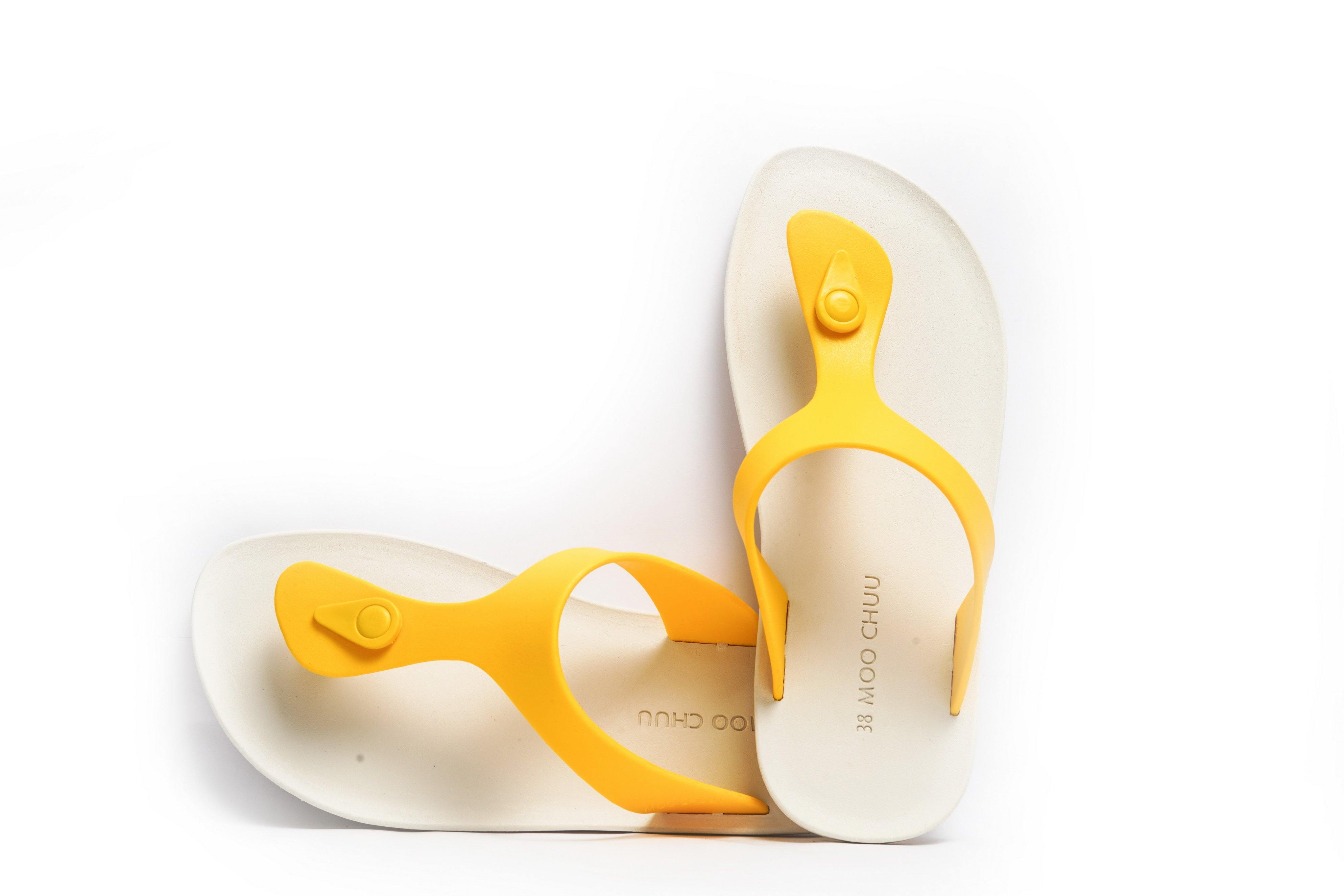 Candy White Sole Yellow Strap - Moo Chuu India