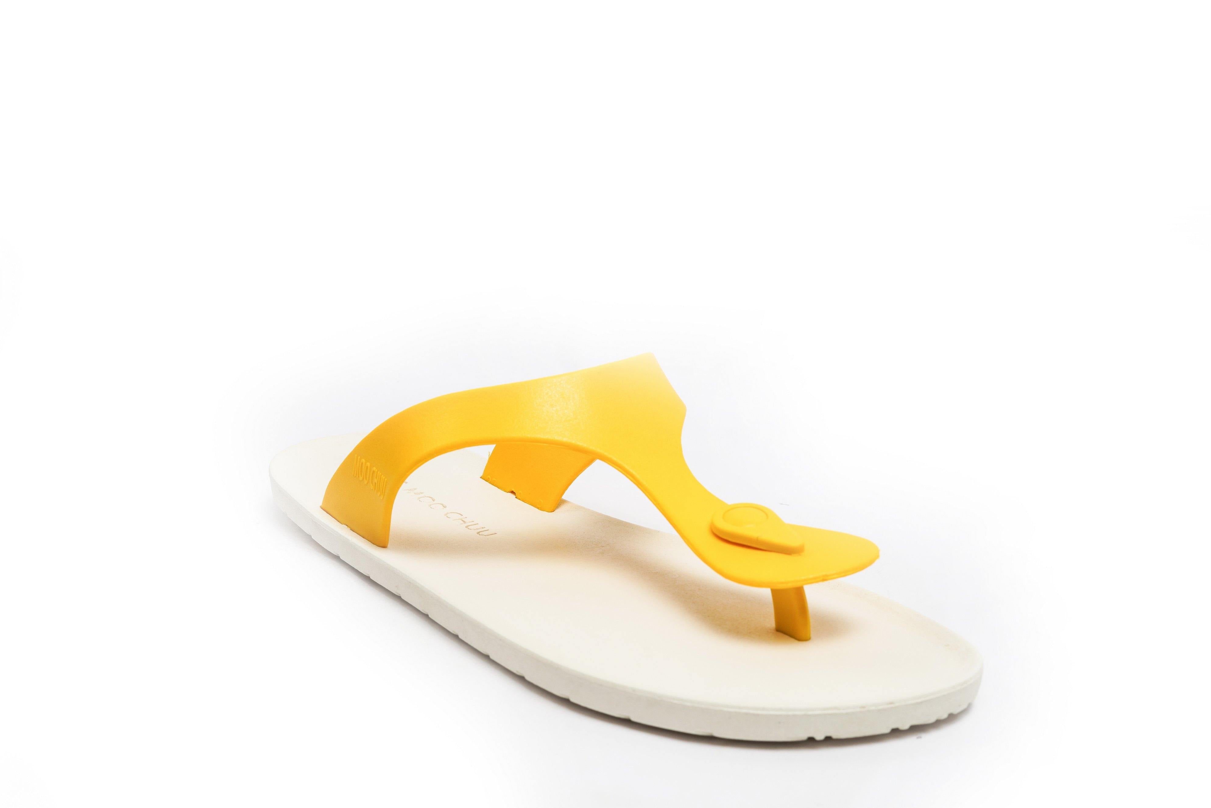 Candy White Sole Yellow Strap - Moo Chuu India