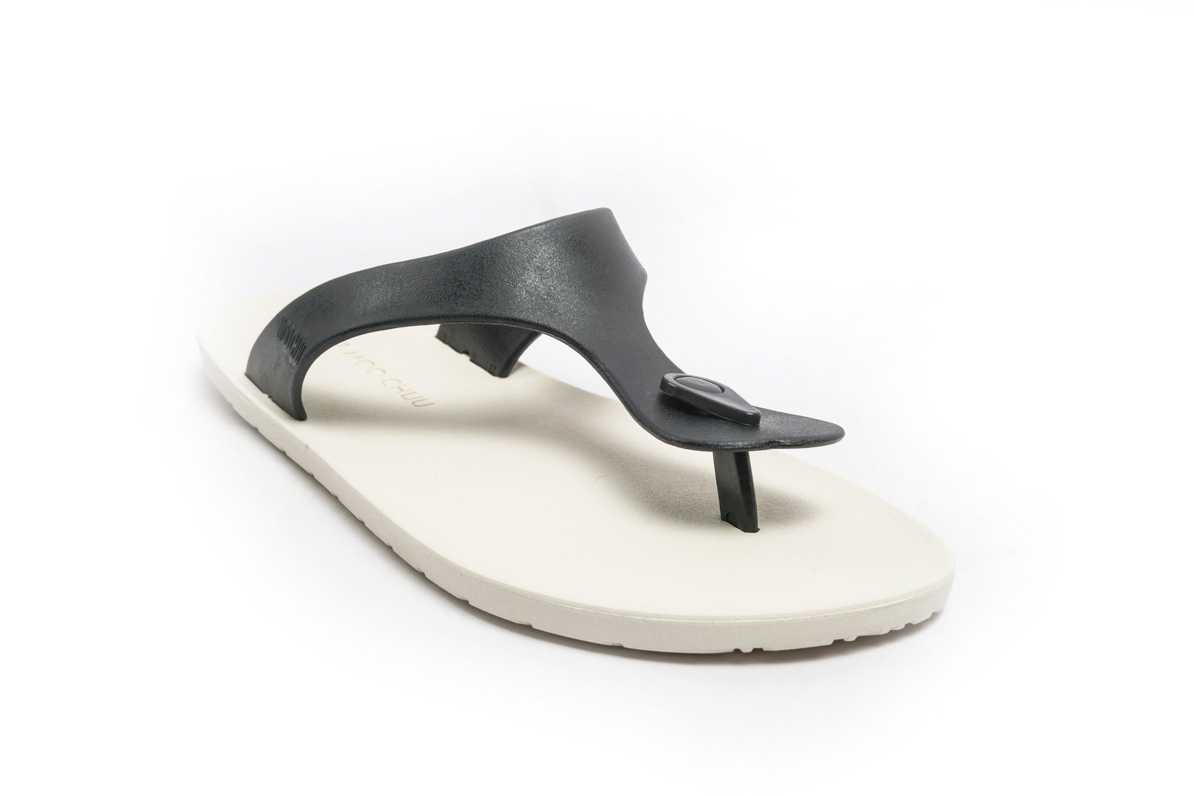 Candy White Sole Black Strap - Moo Chuu India