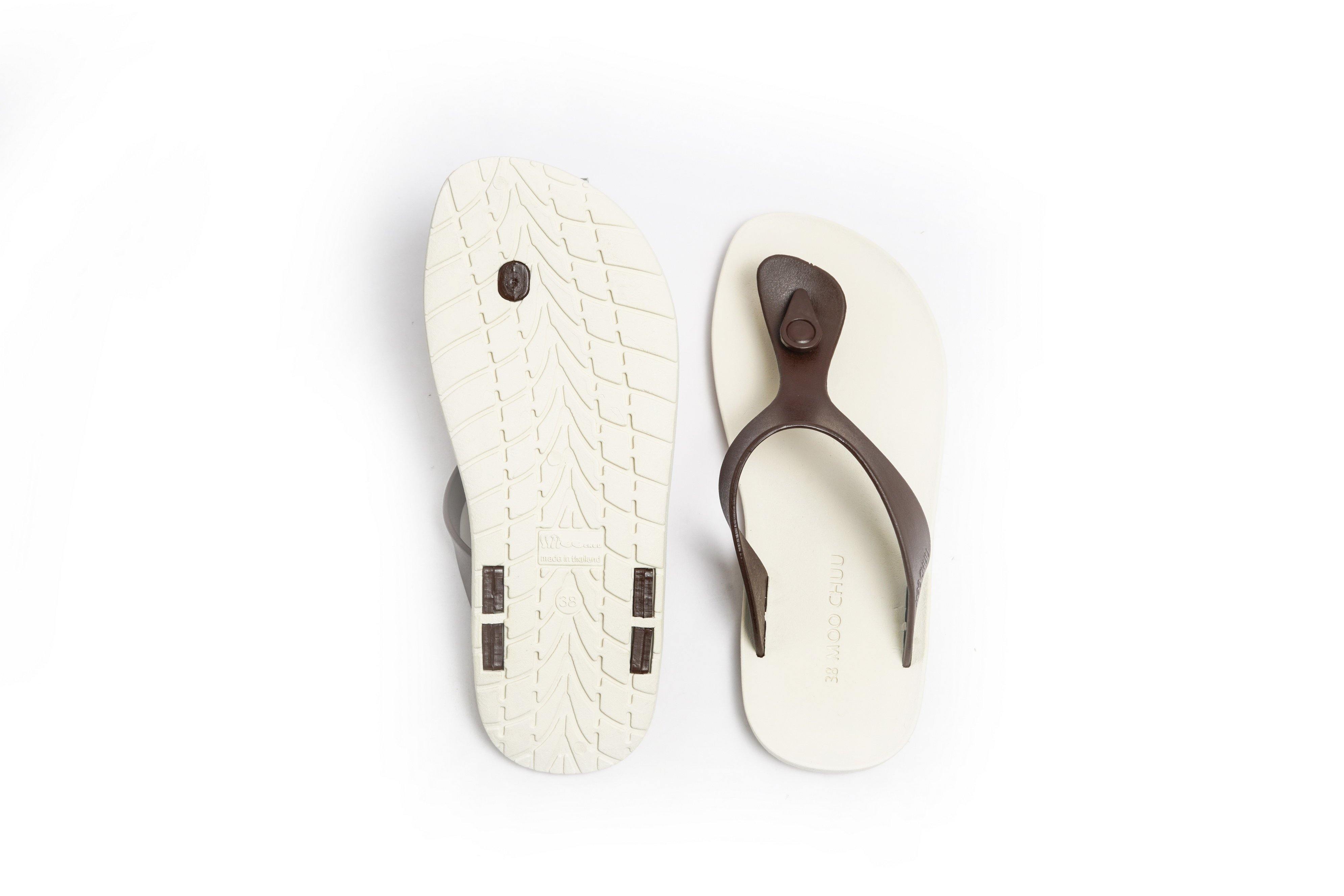 Candy White Sole Brown Strap - Moo Chuu India