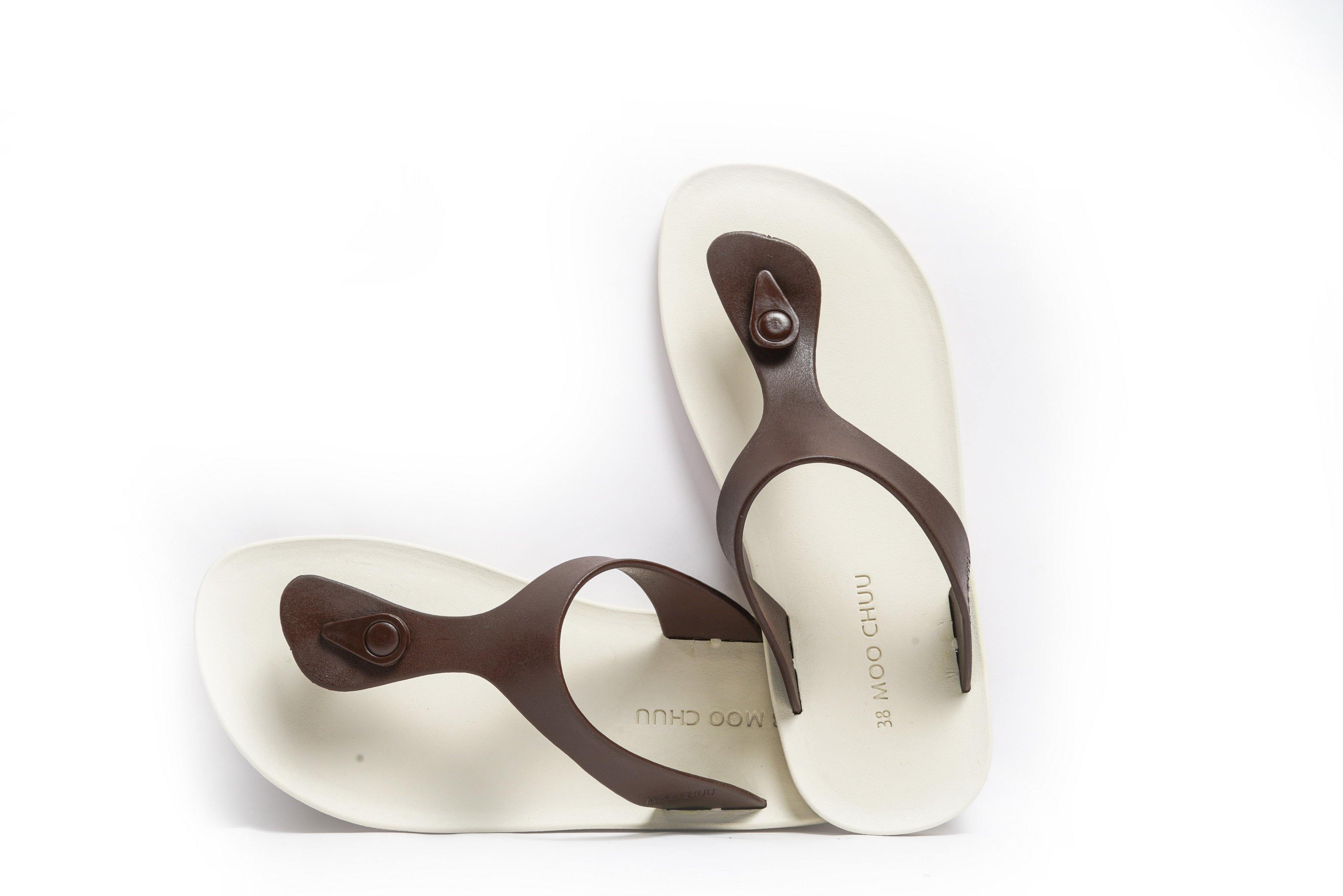 Candy White Sole Brown Strap - Moo Chuu India