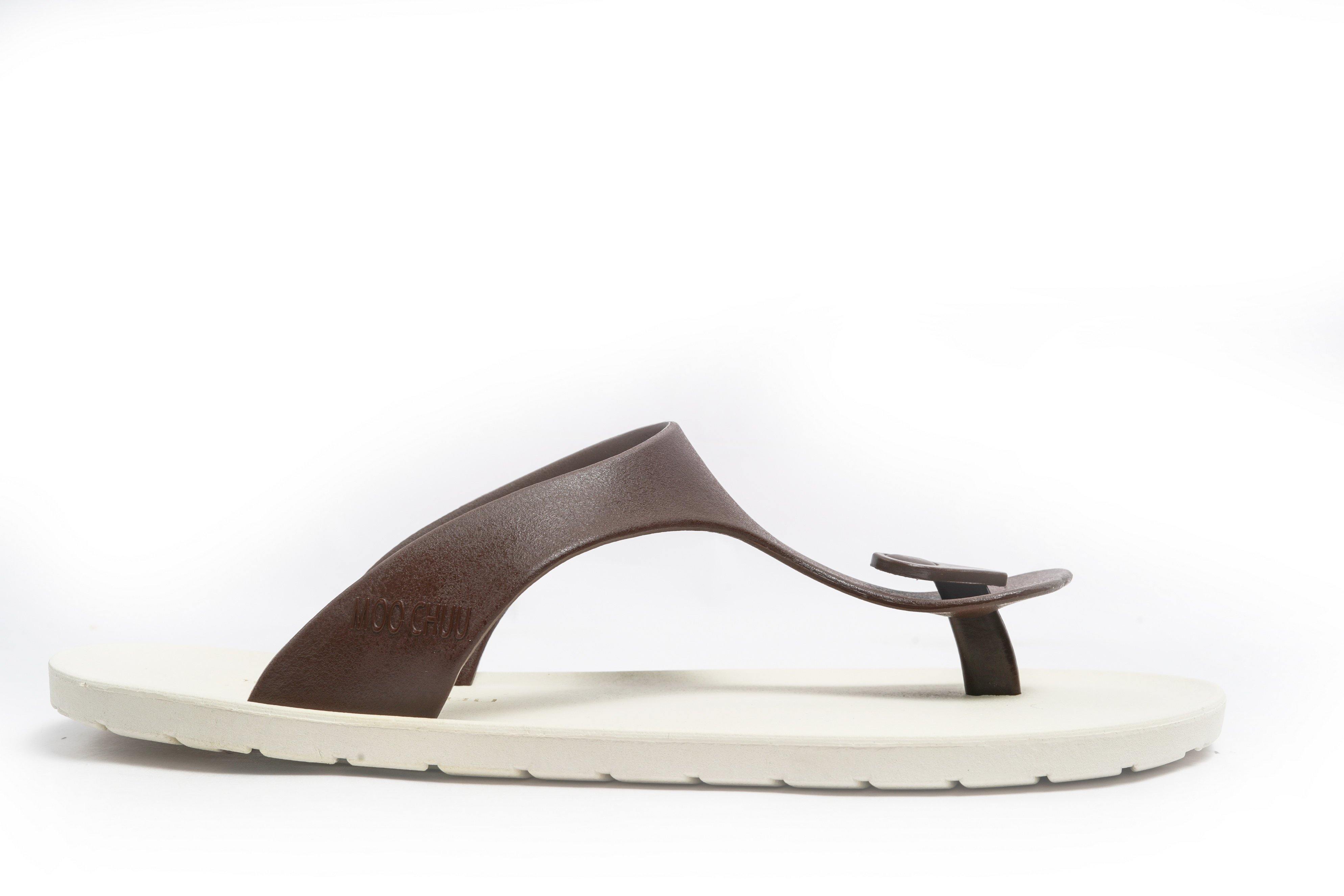 Candy White Sole Brown Strap - Moo Chuu India