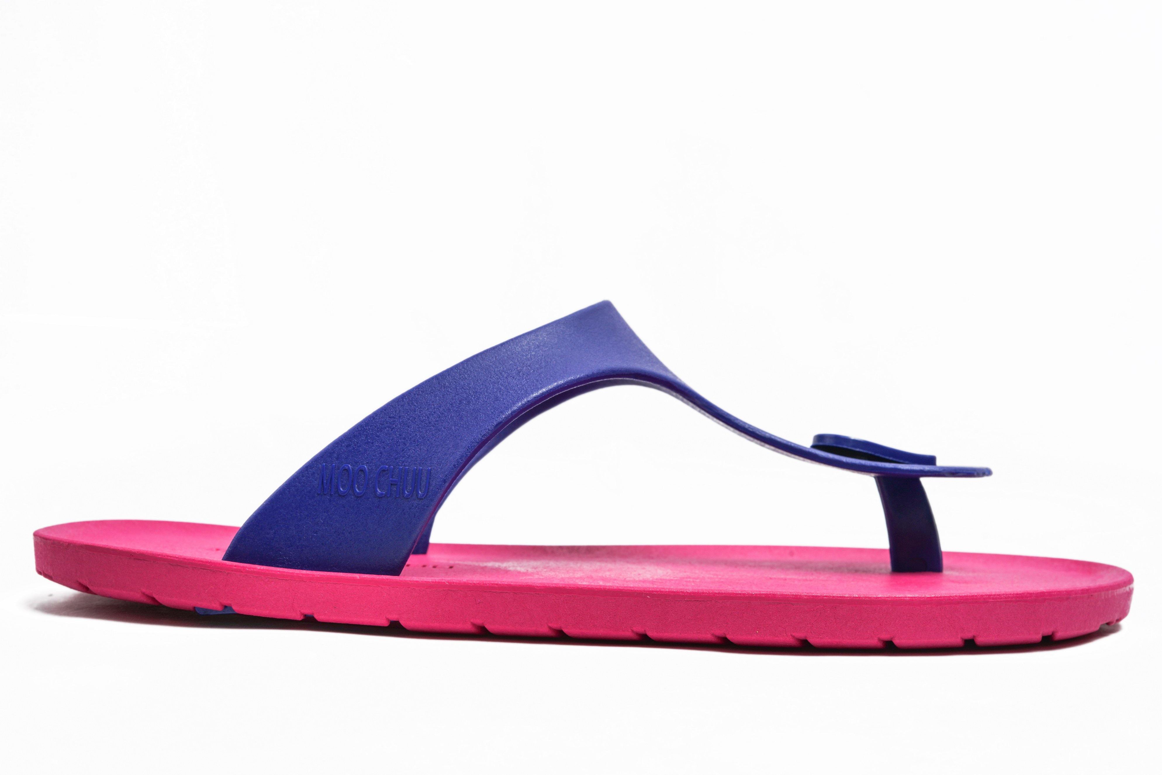 Candy Pink Sole Blue Strap - Moo Chuu India