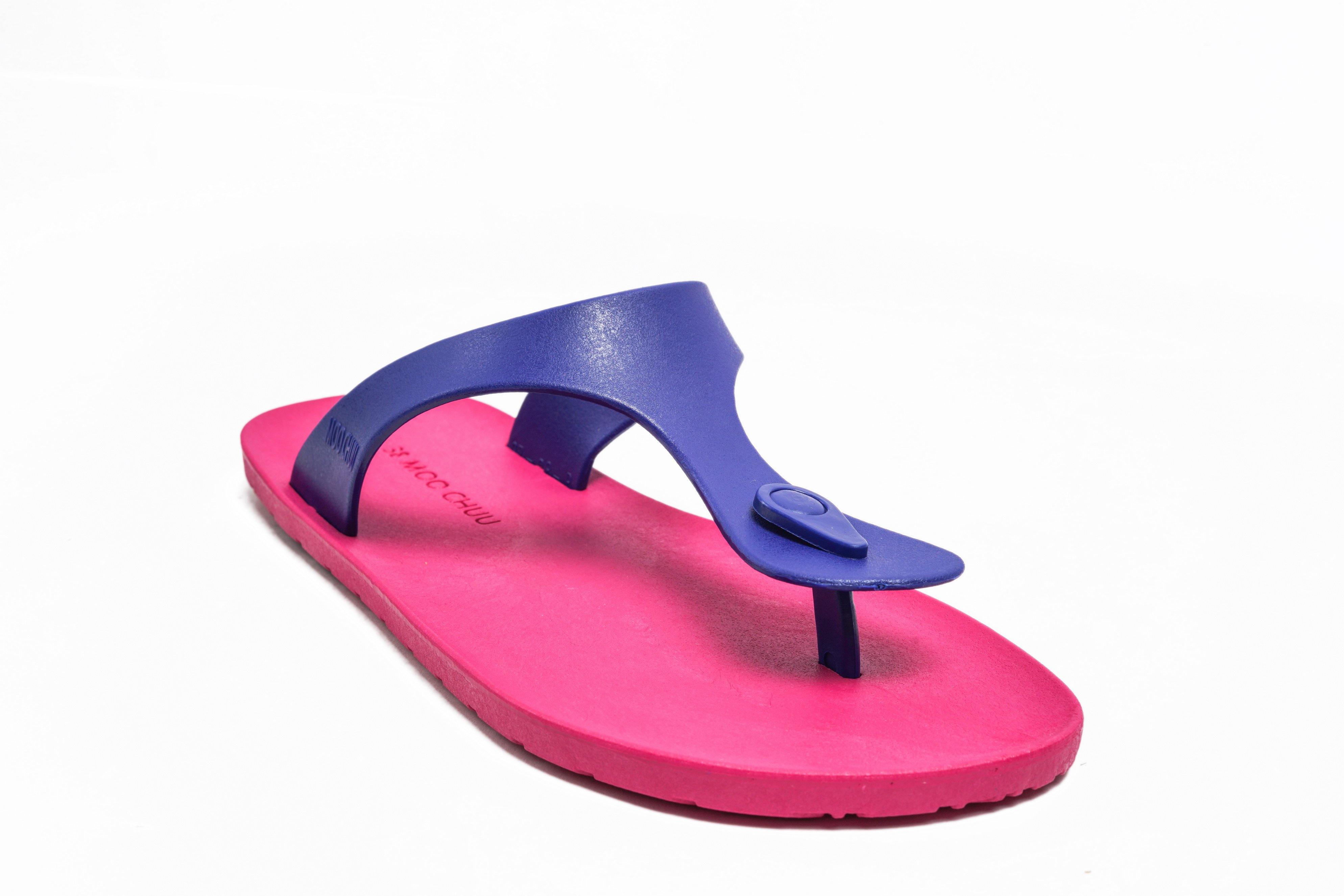 Candy Pink Sole Blue Strap - Moo Chuu India