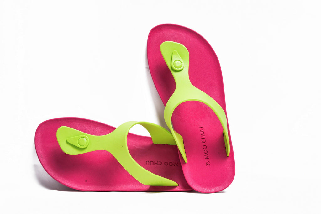 Candy Pink Sole Lime Strap - Moo Chuu India