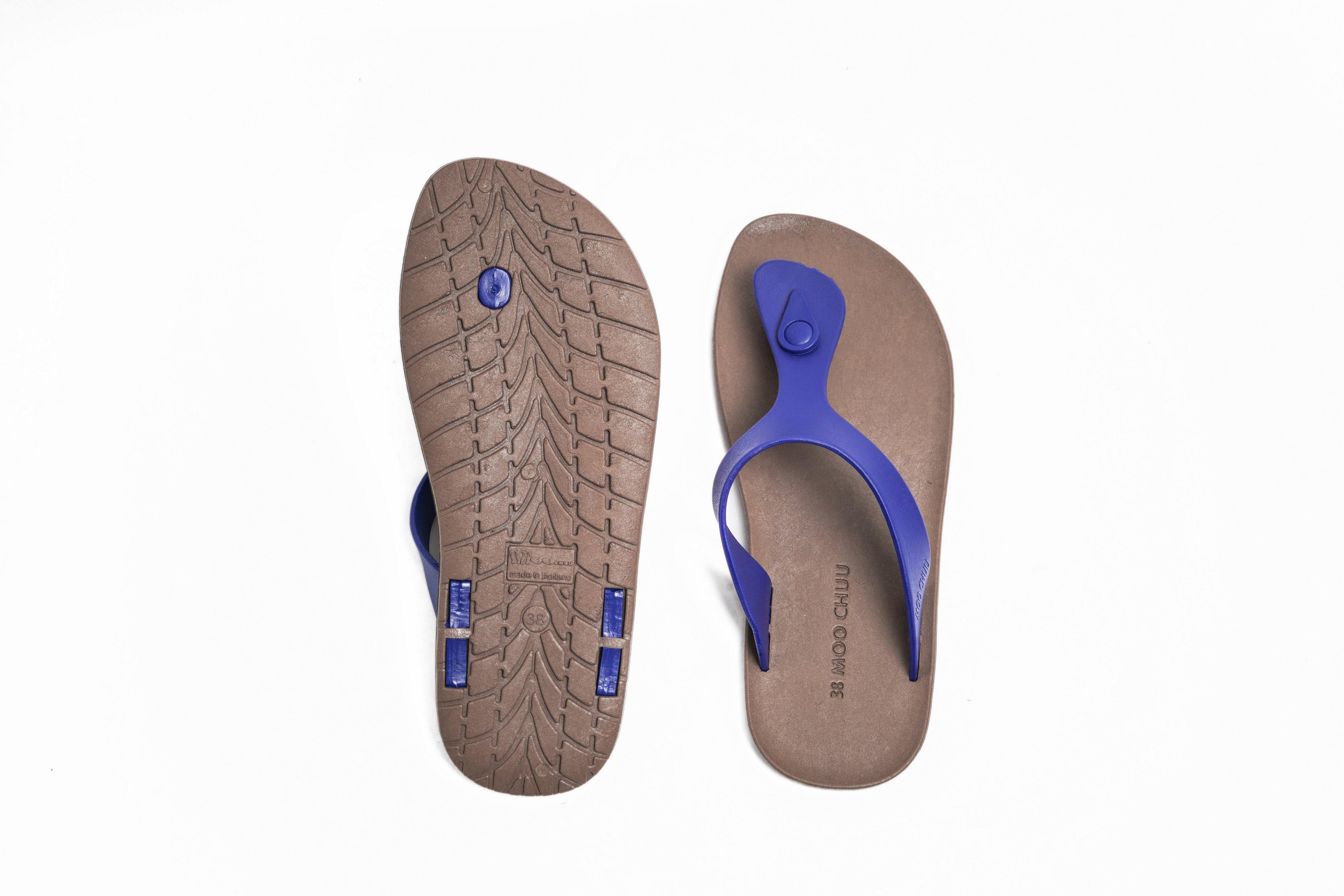 Candy Brown Sole Blue Strap - Moo Chuu India