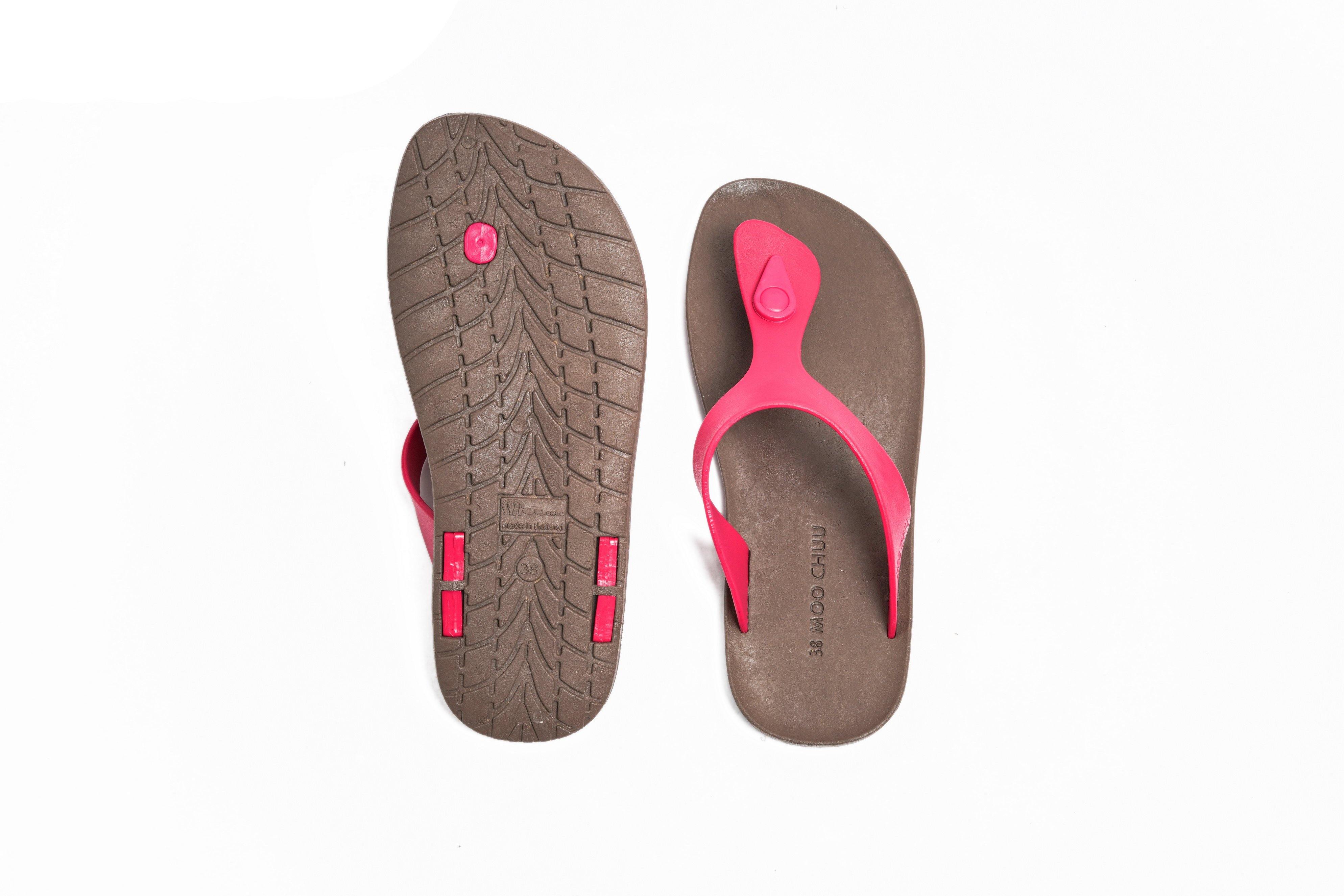 Candy Brown Sole Pink Strap - Moo Chuu India