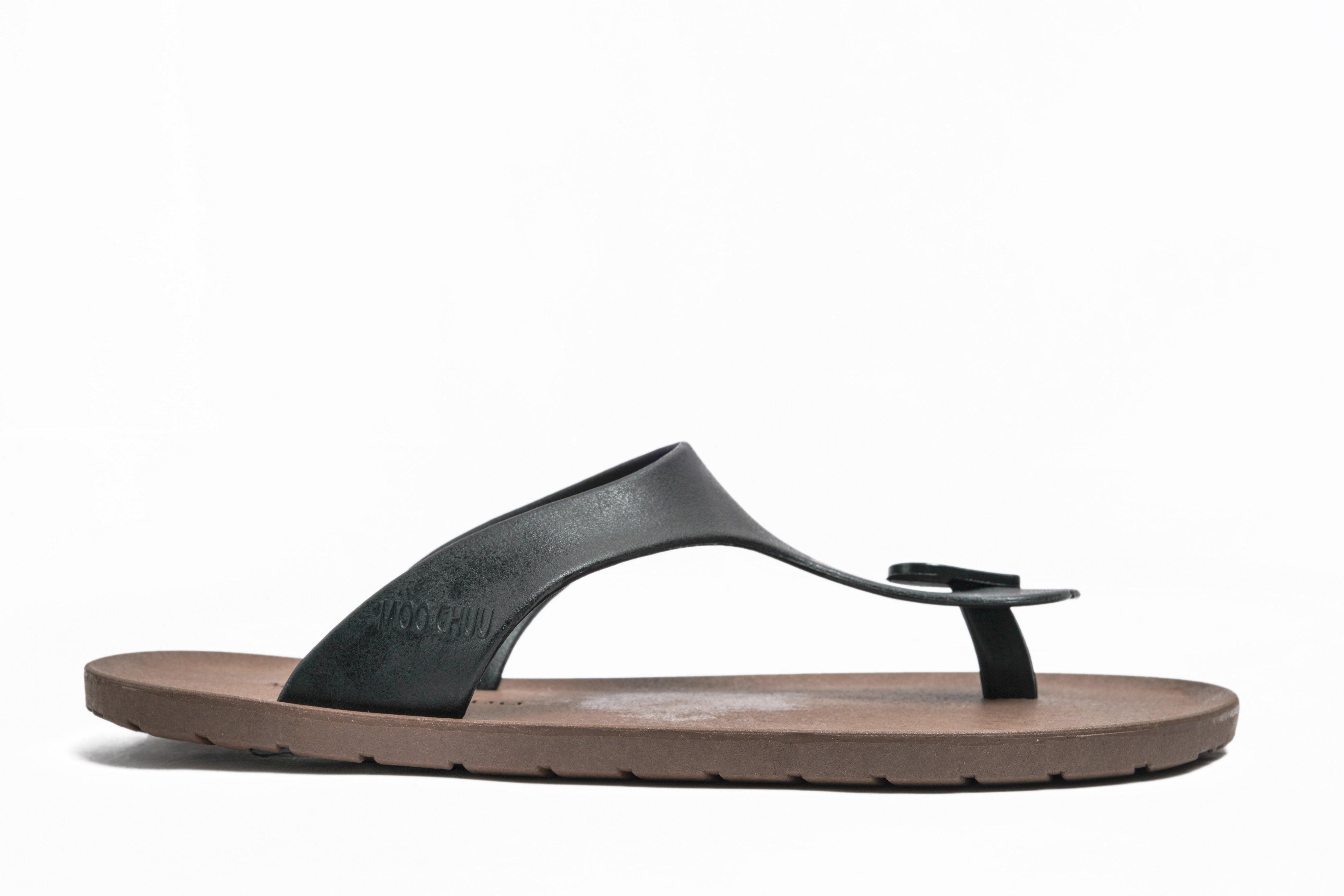 Candy Brown Sole Black Strap - Moo Chuu India