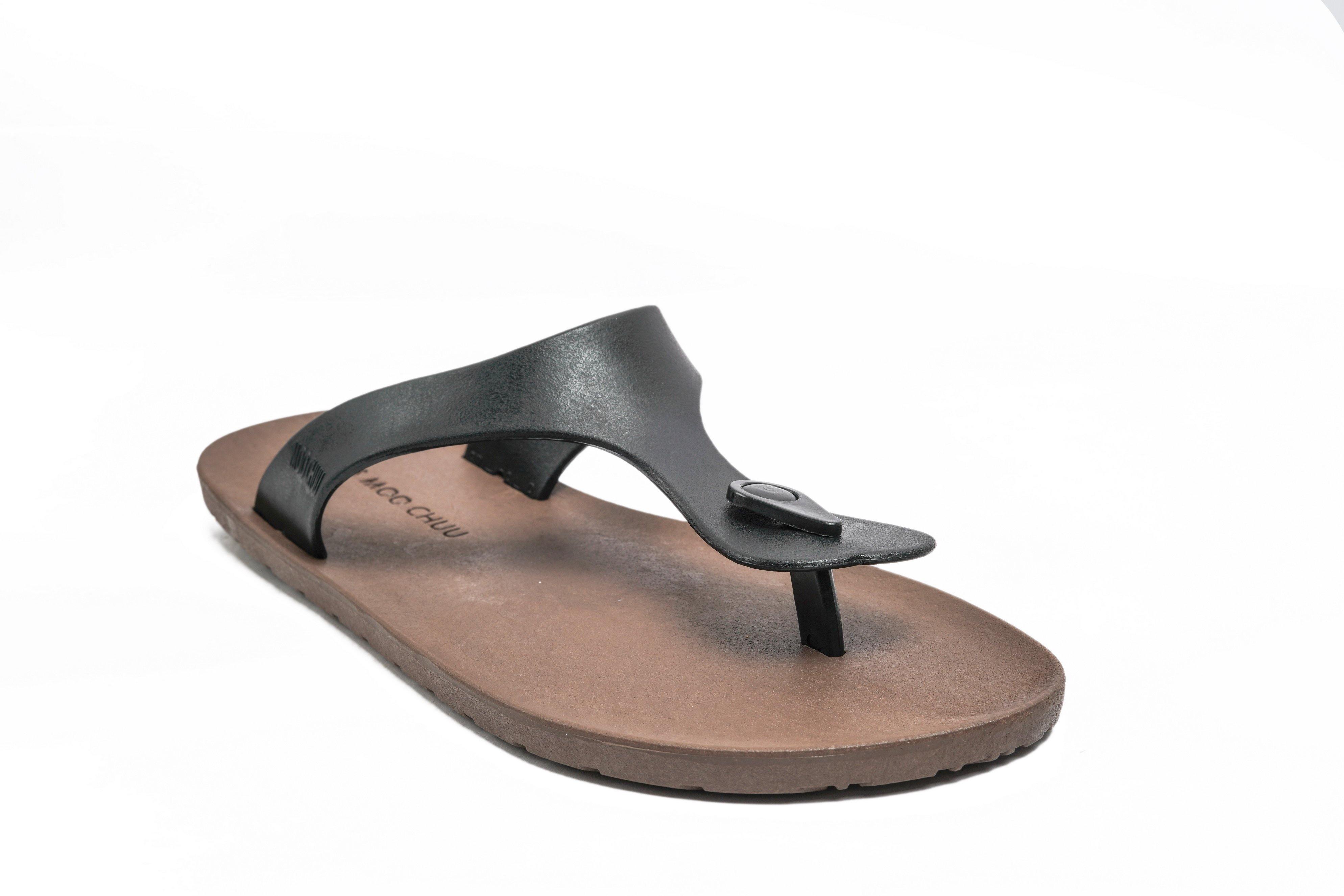 Candy Brown Sole Black Strap - Moo Chuu India