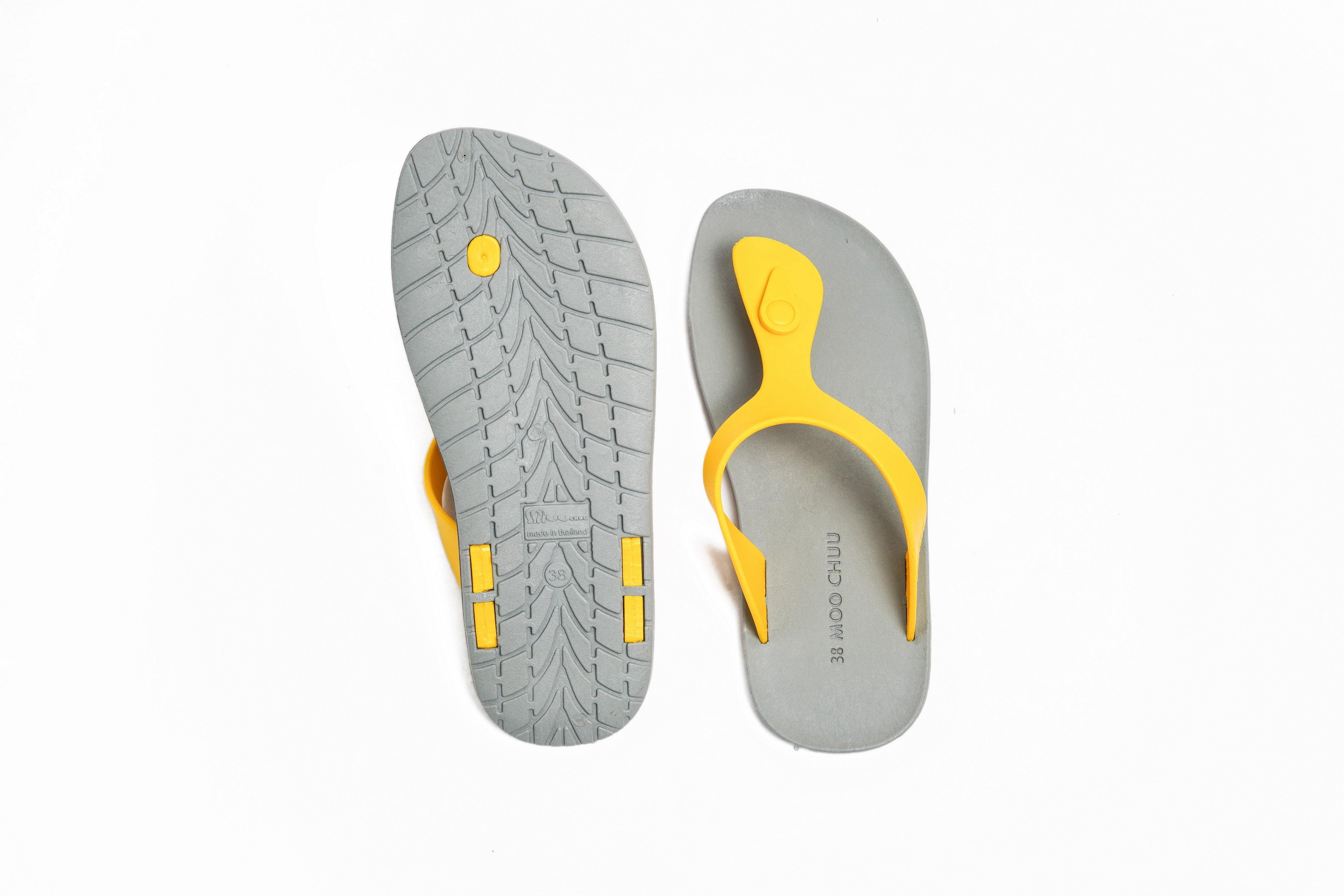 Candy Grey Sole Yellow Strap - Moo Chuu India