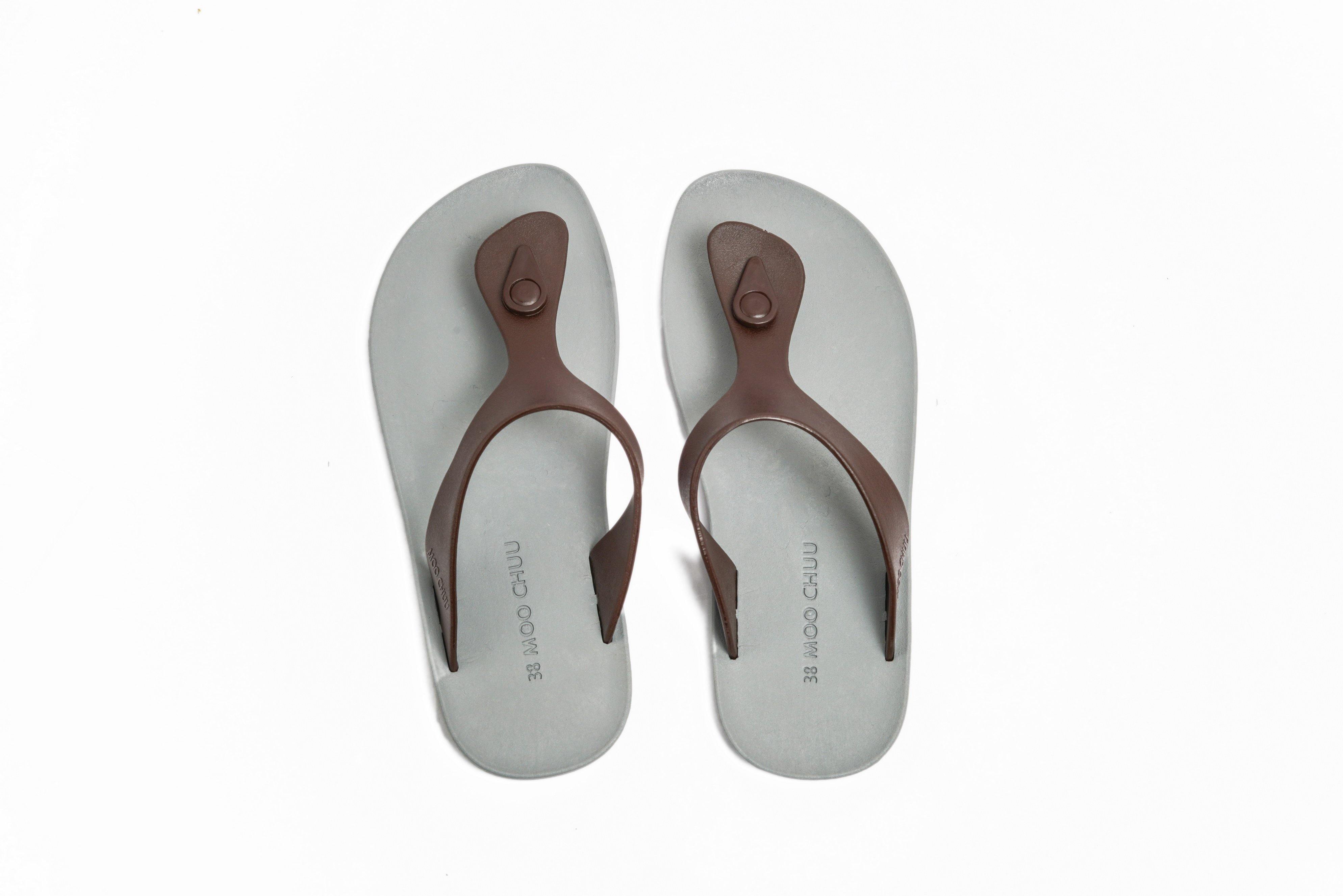 Candy Grey Sole Brown Strap - Moo Chuu India