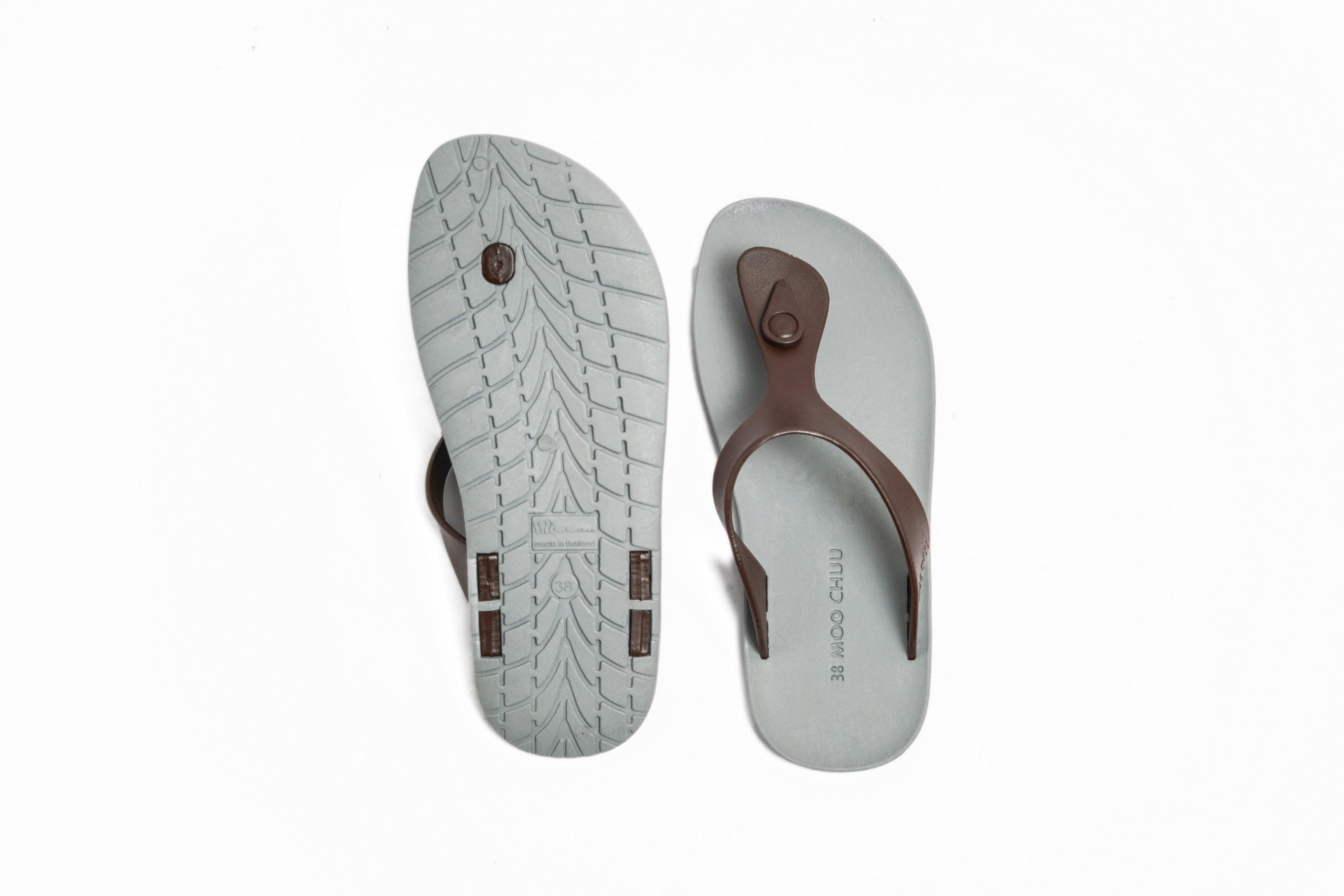 Candy Grey Sole Brown Strap - Moo Chuu India