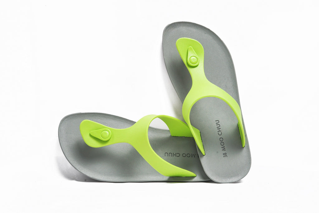 Candy Grey Sole Lime Strap - Moo Chuu India