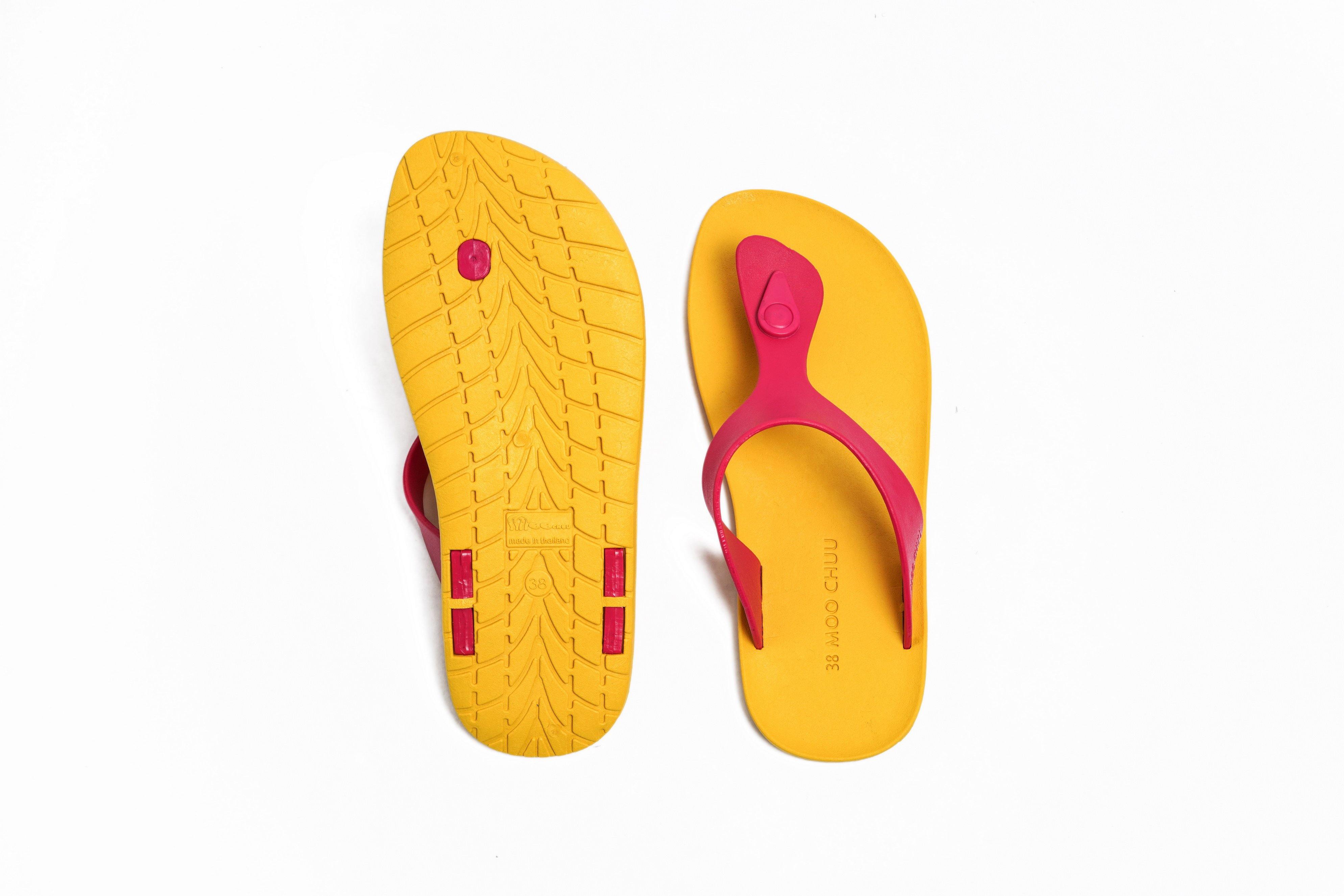 Candy Yellow Sole Pink Strap - Moo Chuu India
