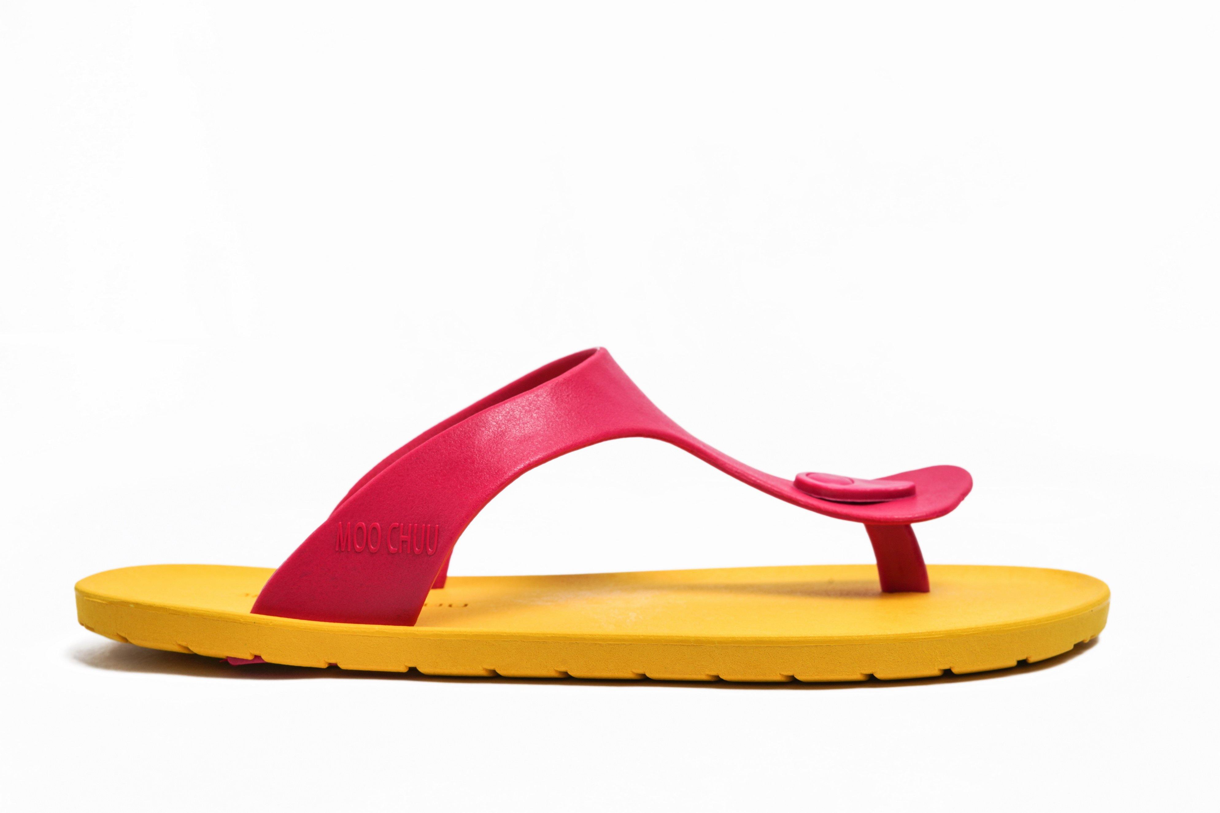 Candy Yellow Sole Pink Strap - Moo Chuu India