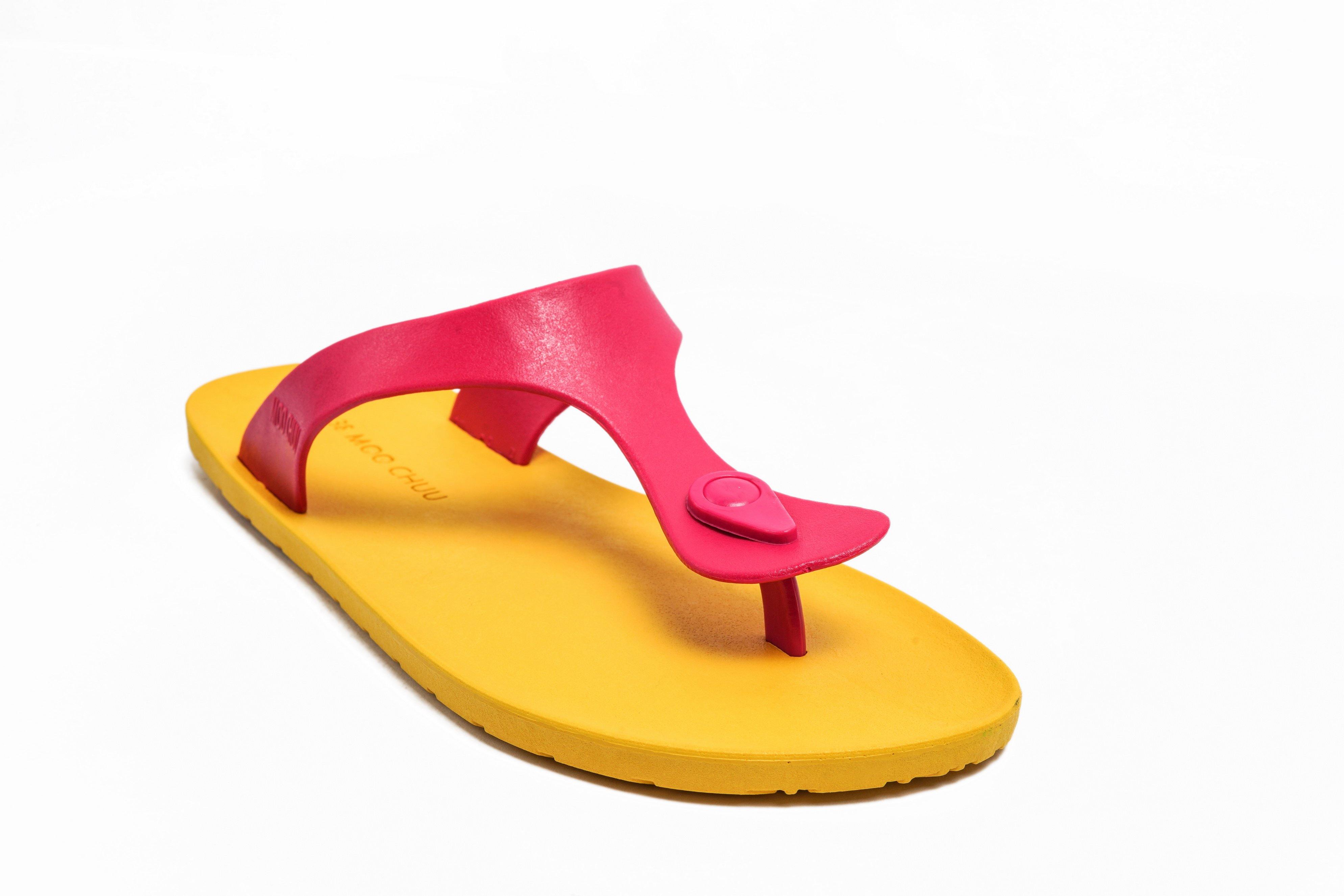 Candy Yellow Sole Pink Strap - Moo Chuu India